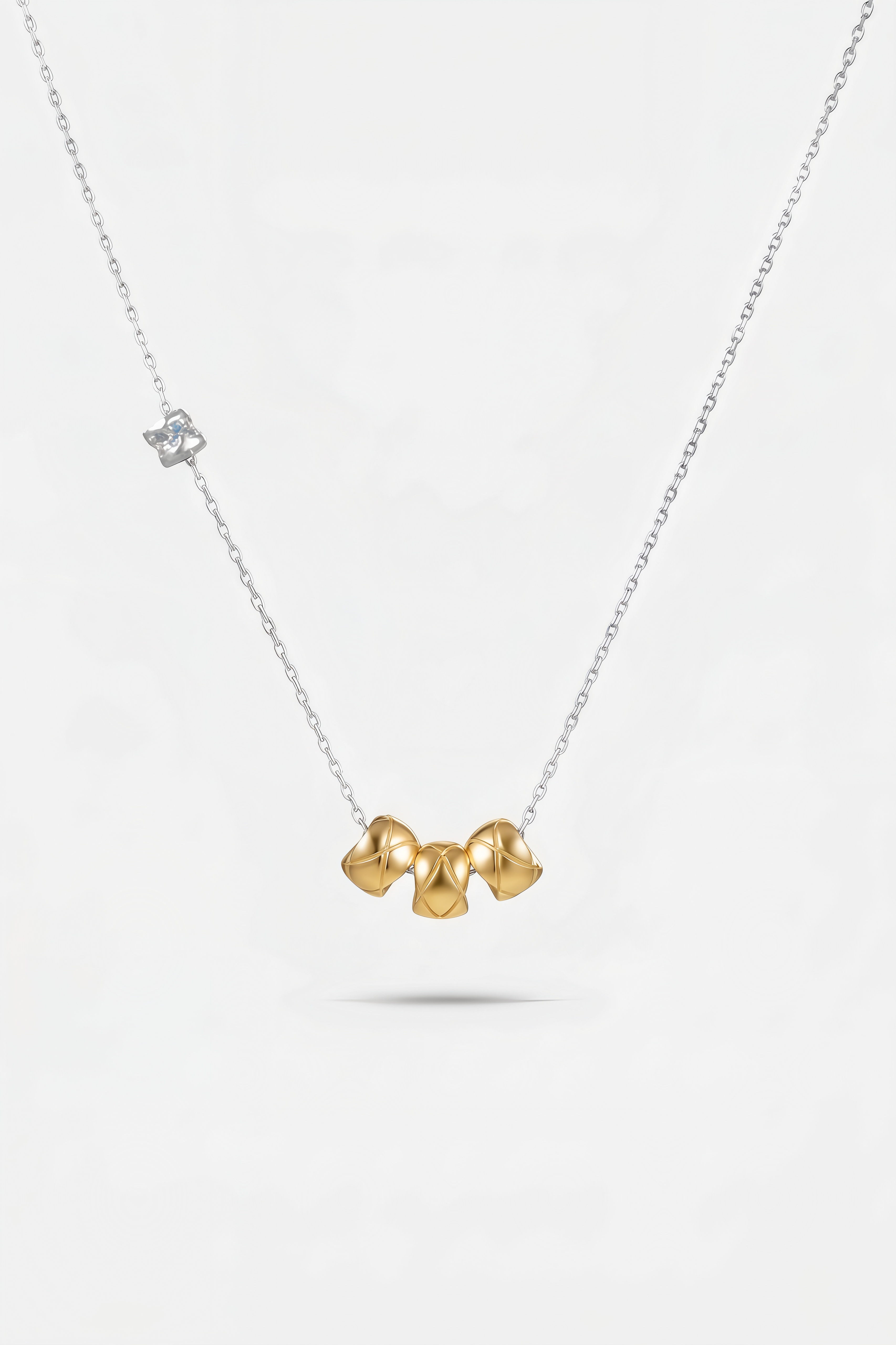Minimal Beaded Chain Necklace – Trio