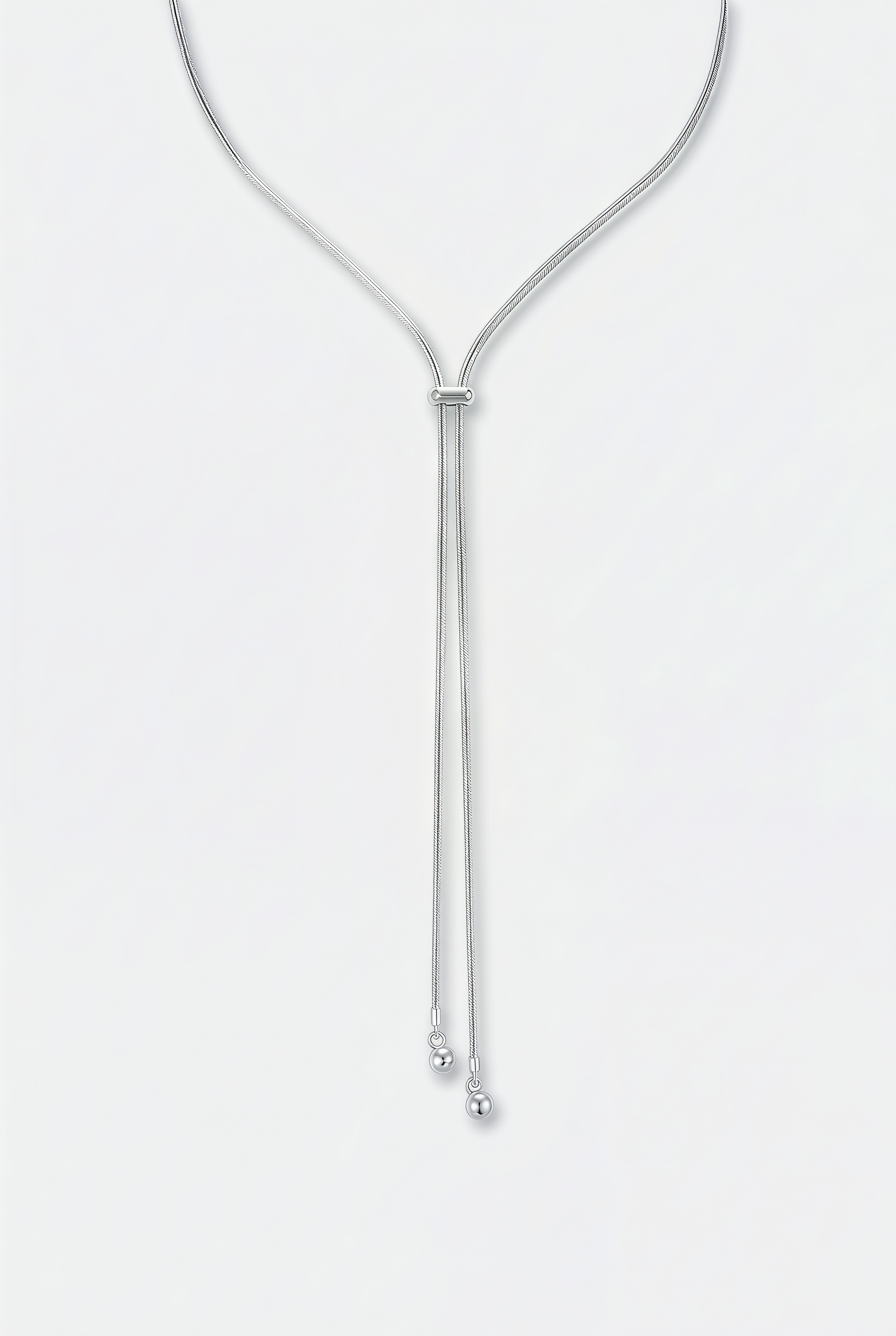 Linear Slider Lariat Necklace – Teardrop