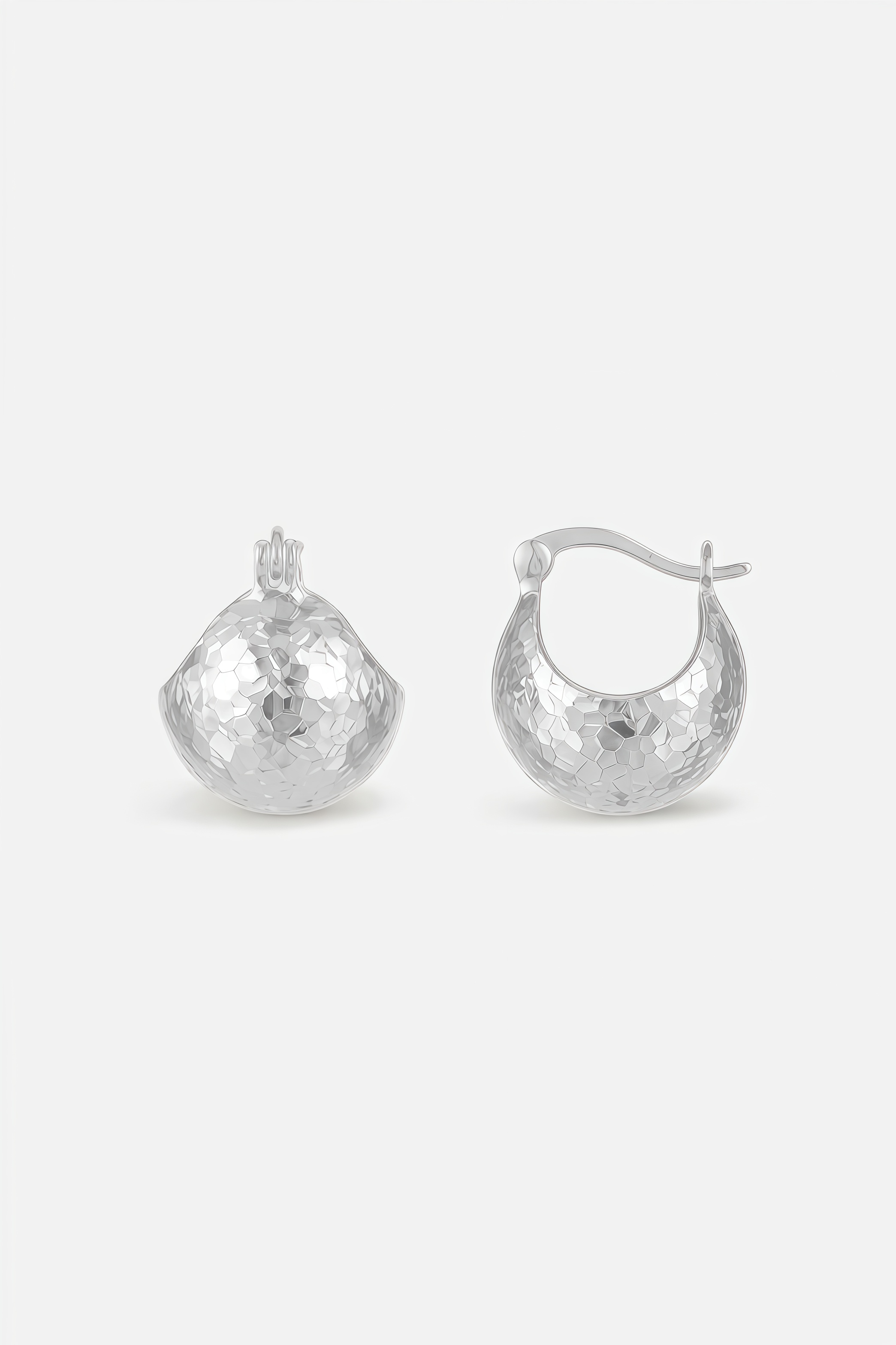 Faceted Dome Huggie Earrings – Grid