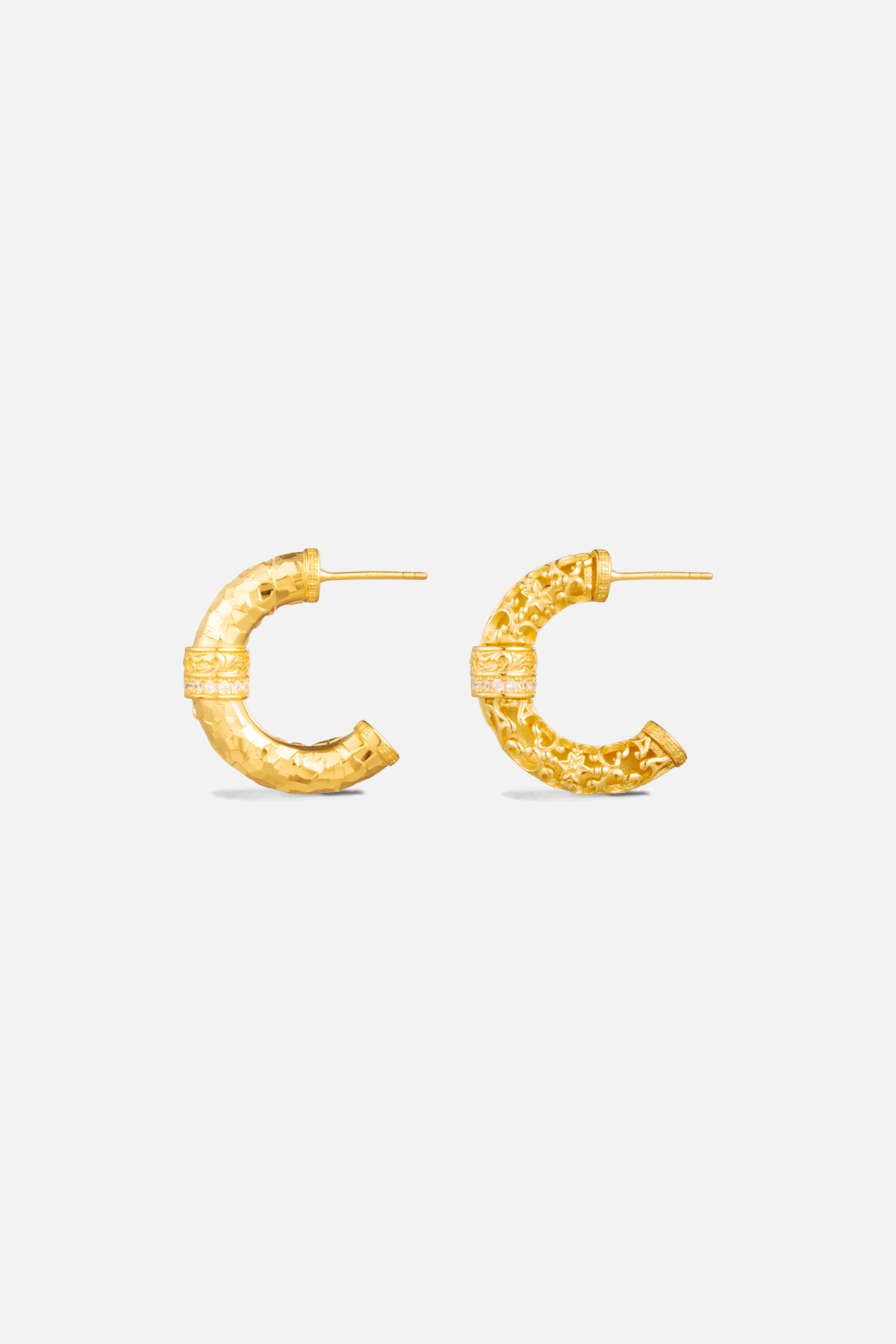 Facettierte Scroll-Creolen – Scroll