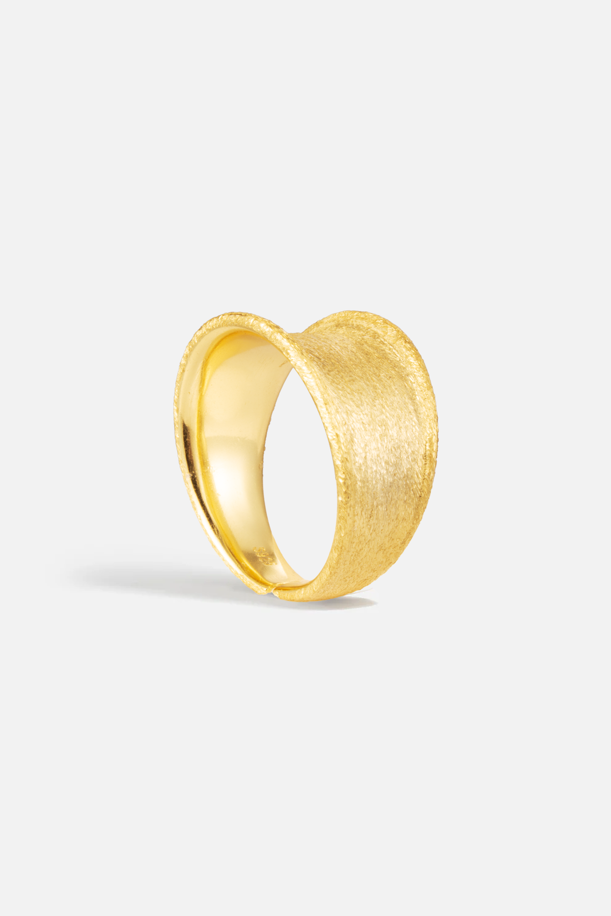 Gebürsteter skulpturaler Bandring – Arc