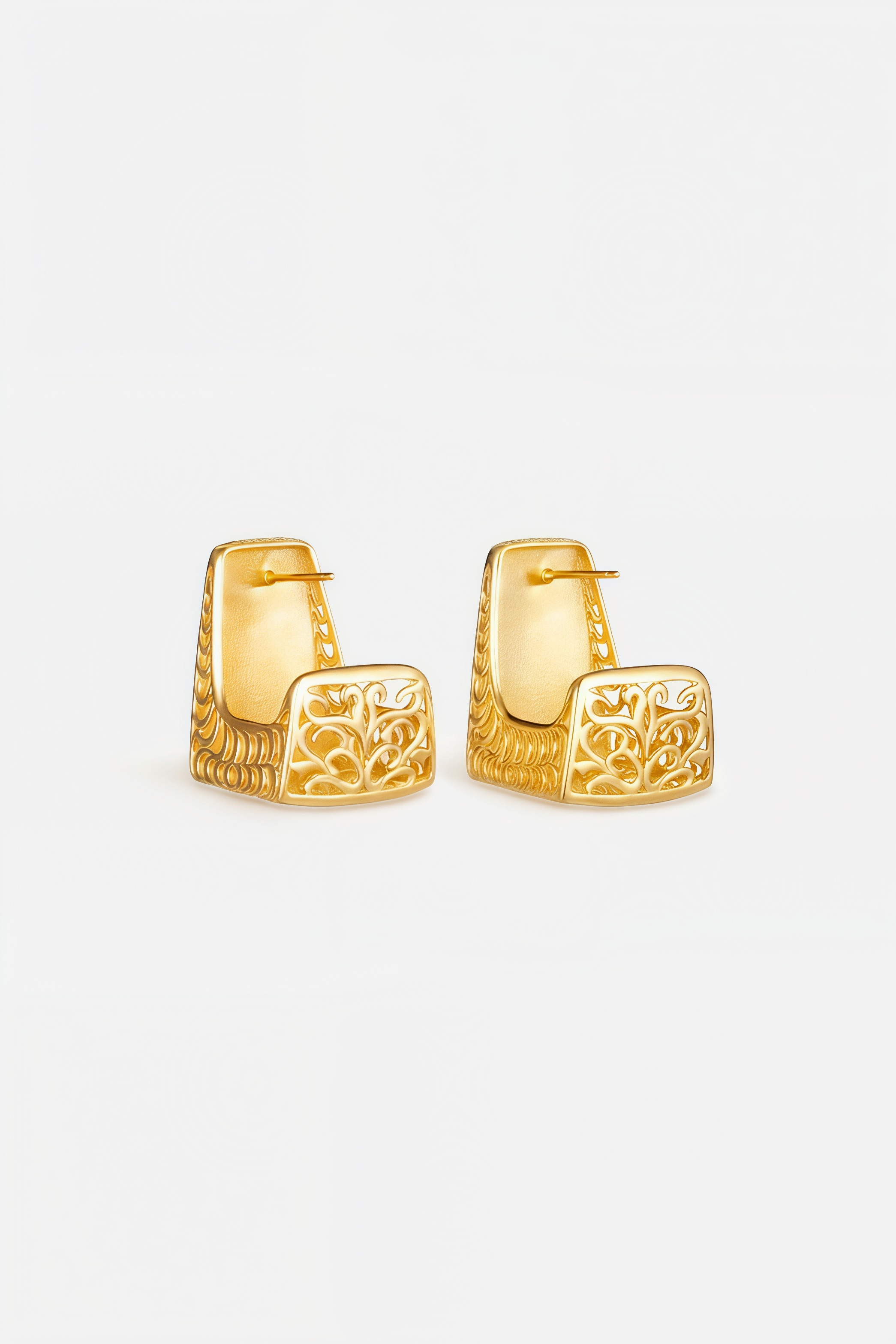 Brushed Sculptural Cuff Earrings – Panel