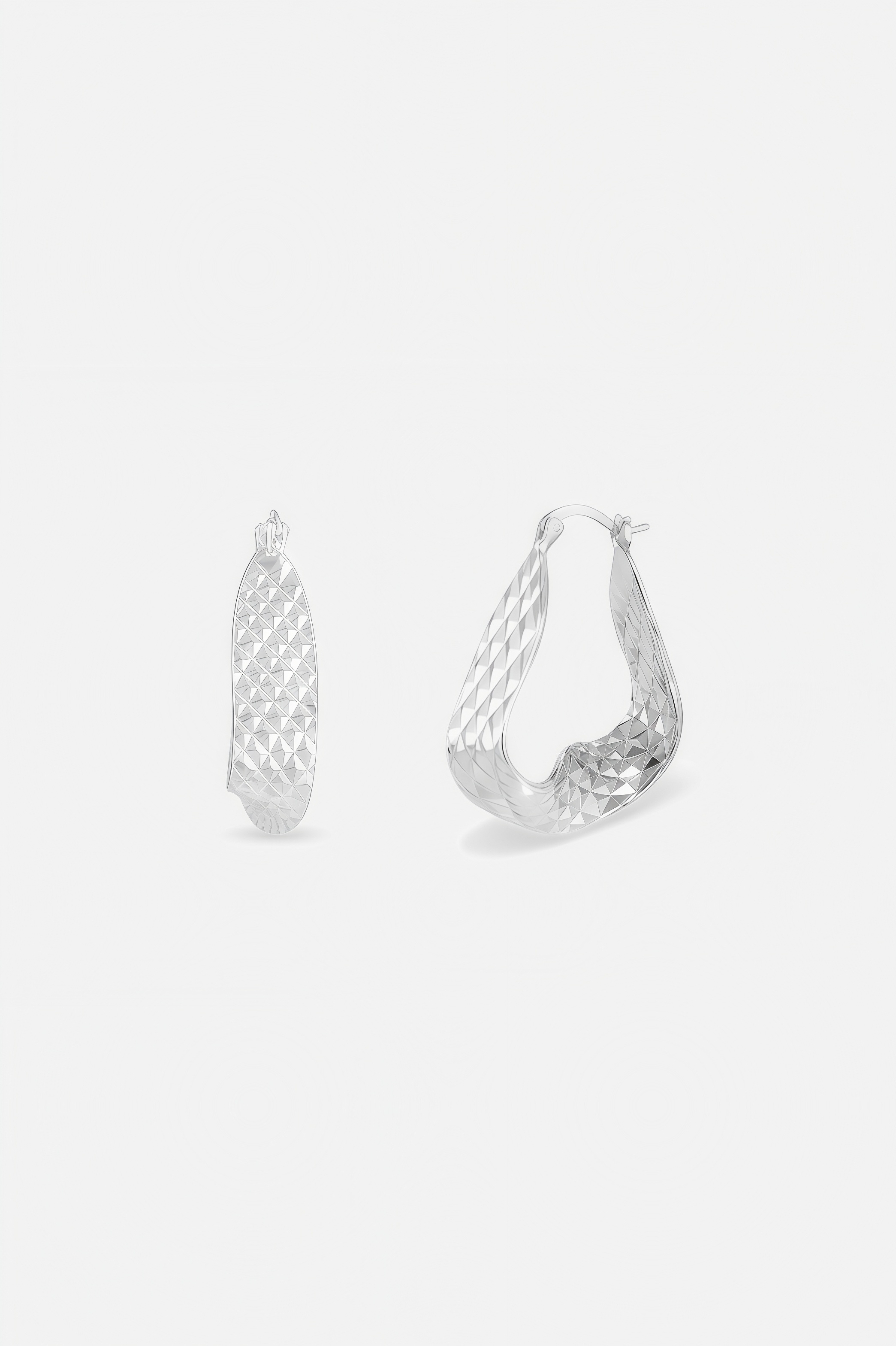 Ripple Facet Hoop Earrings