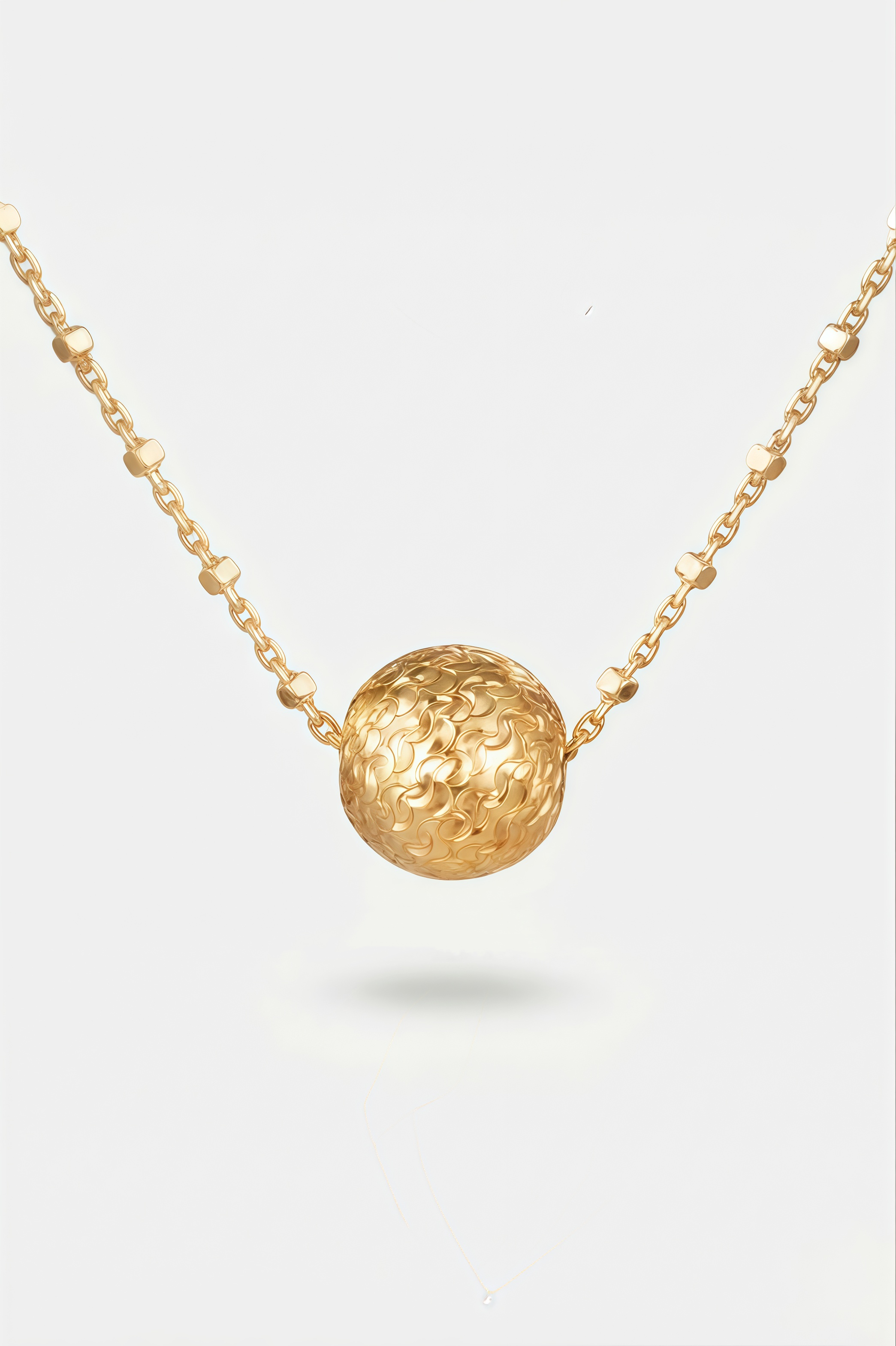 Textured Sphere Pendant Necklace – Grain