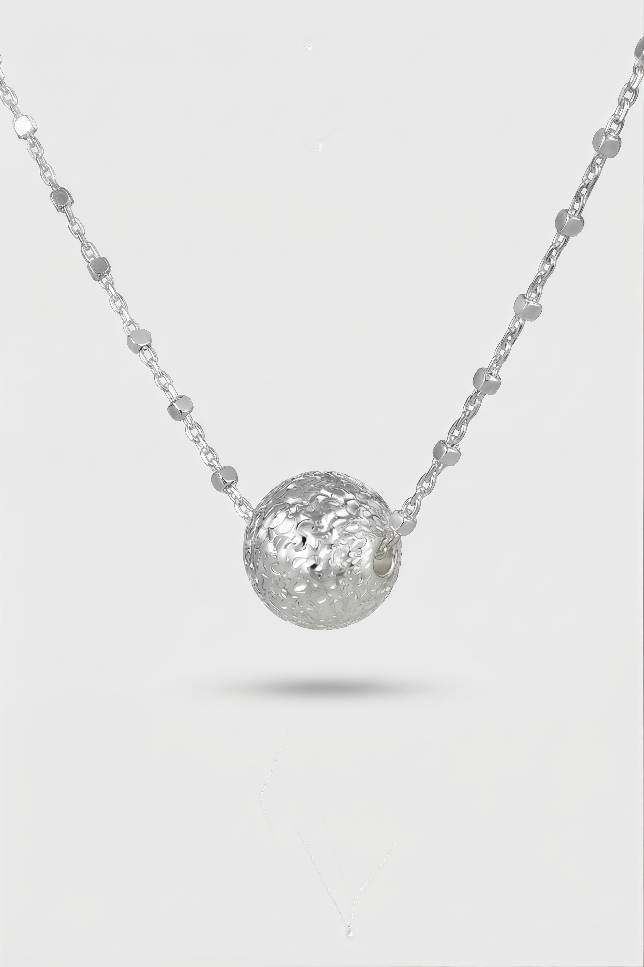 Textured Sphere Pendant Necklace – Node
