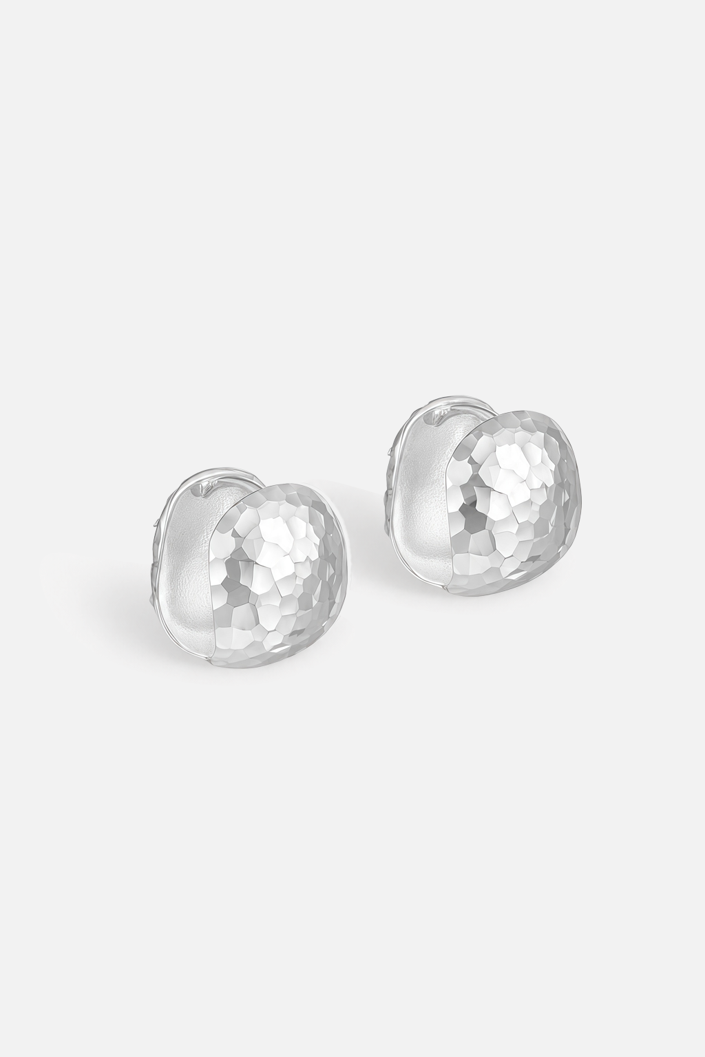Hammered Dome Huggie Earrings