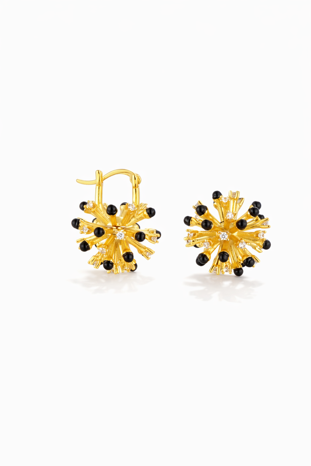 Sculptural Starburst Huggie Earrings
