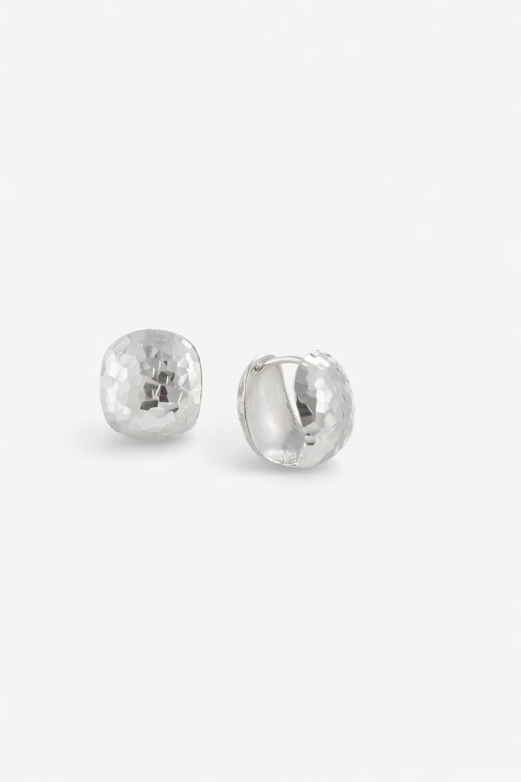 Hammered Dome Huggie Earrings
