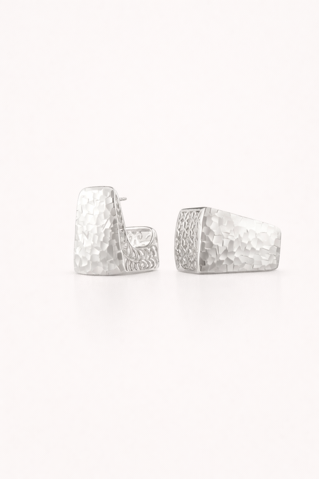 Hammered Panel Stud Earrings