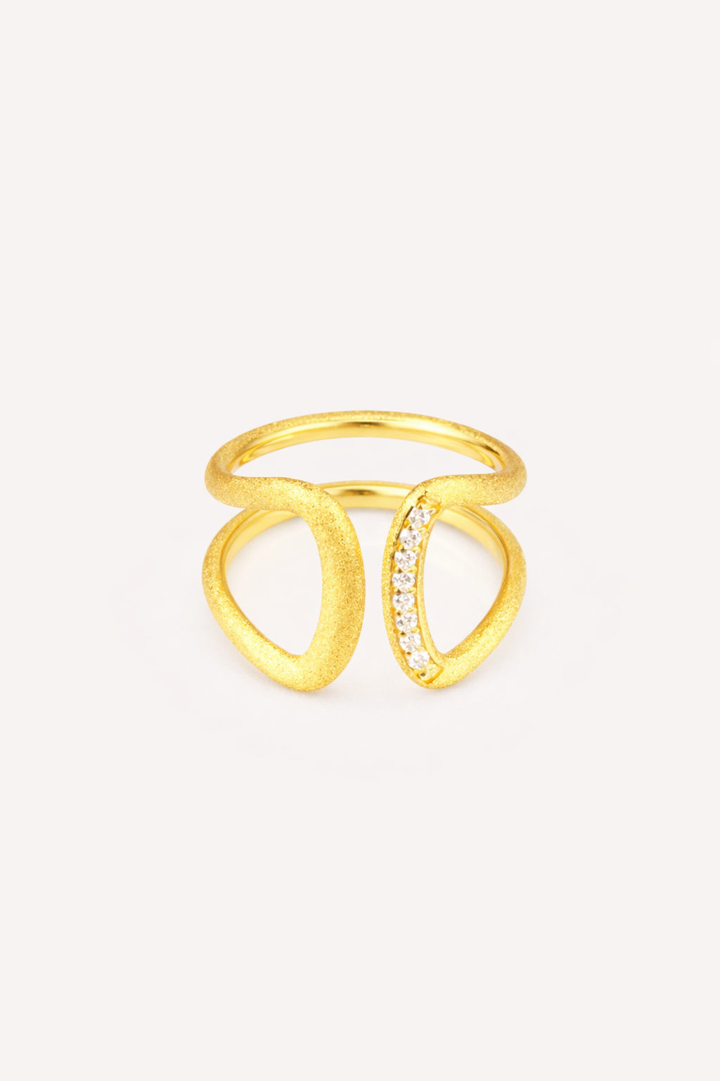 Sculptural Textured Open Ring – Twinloop