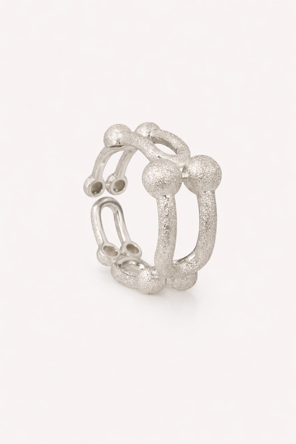 Sculptural Textured Open Band Ring
