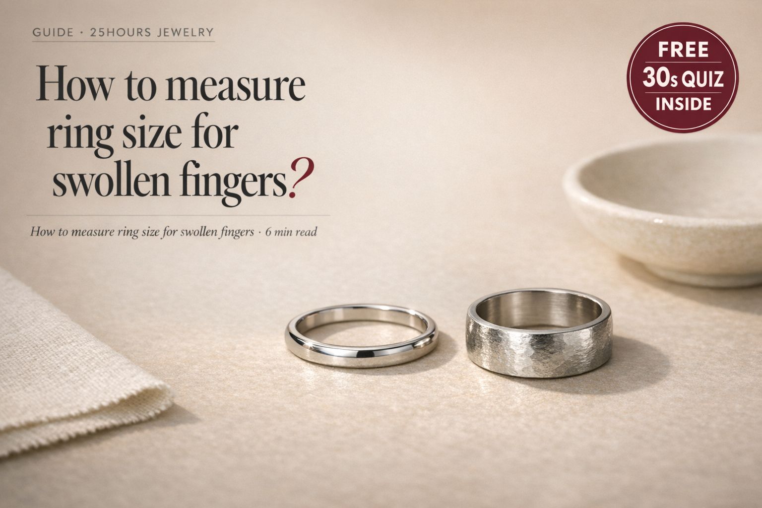 How to measure ring size for swollen fingers