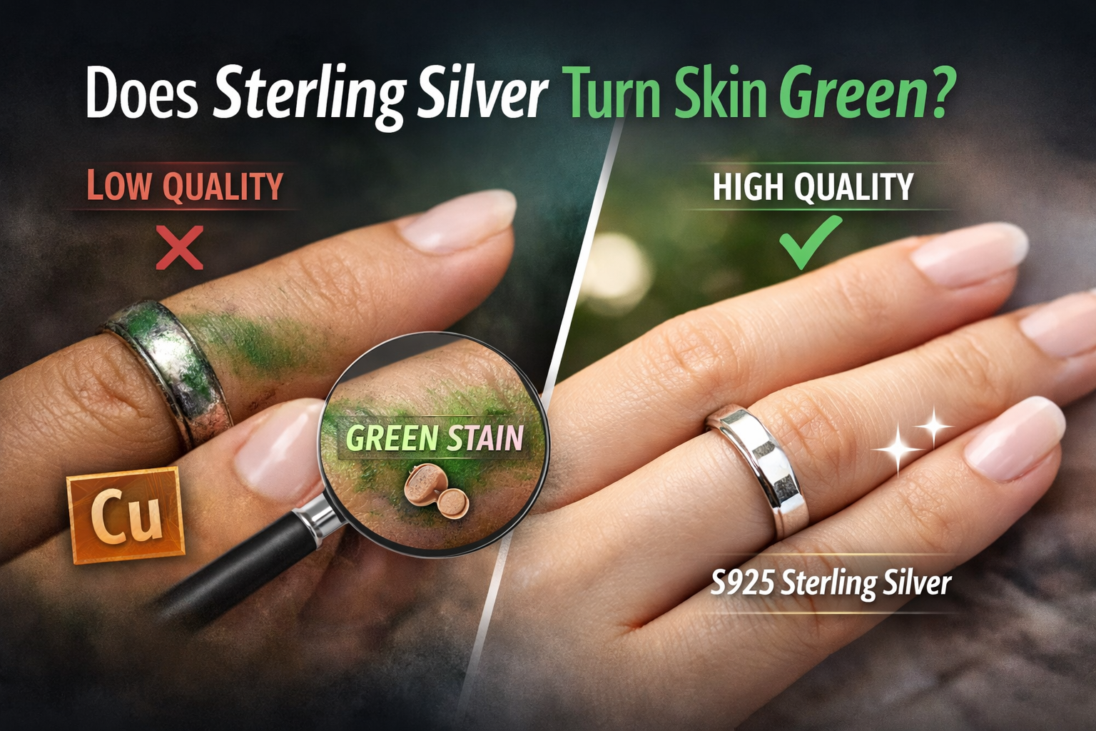 Does Sterling Silver Turn Skin Green? The Real Answer (And Why It Shouldn’t)