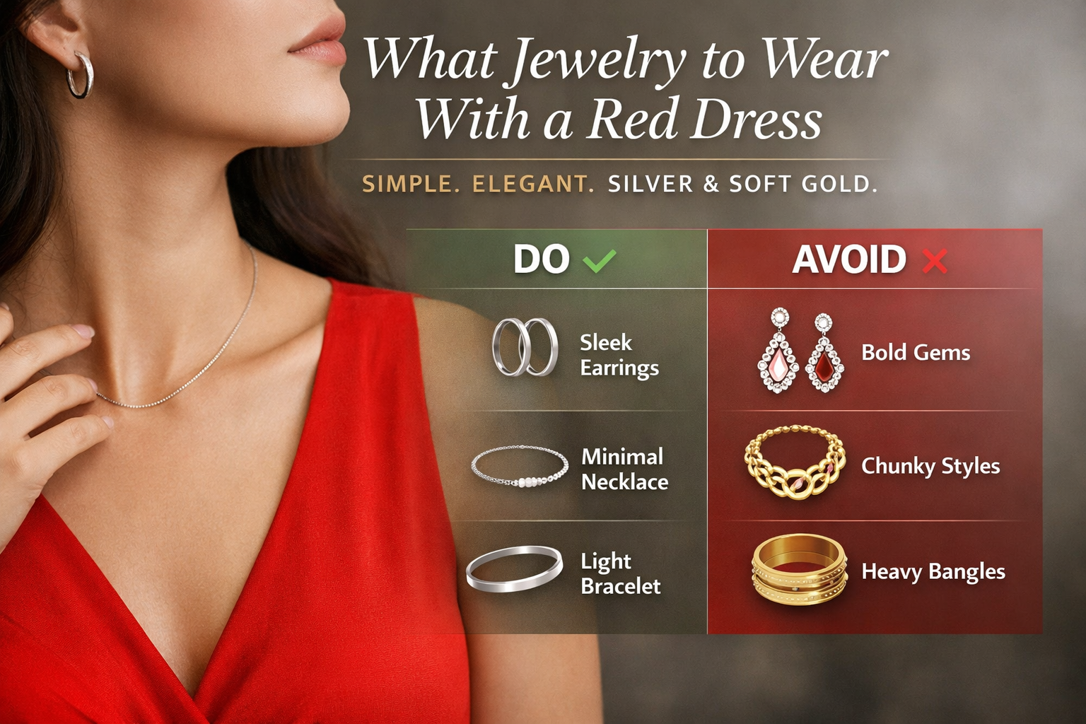 What Jewelry Should You Wear With a Red Dress?