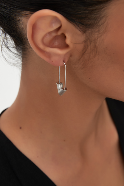 Sculptural V Drop Earrings