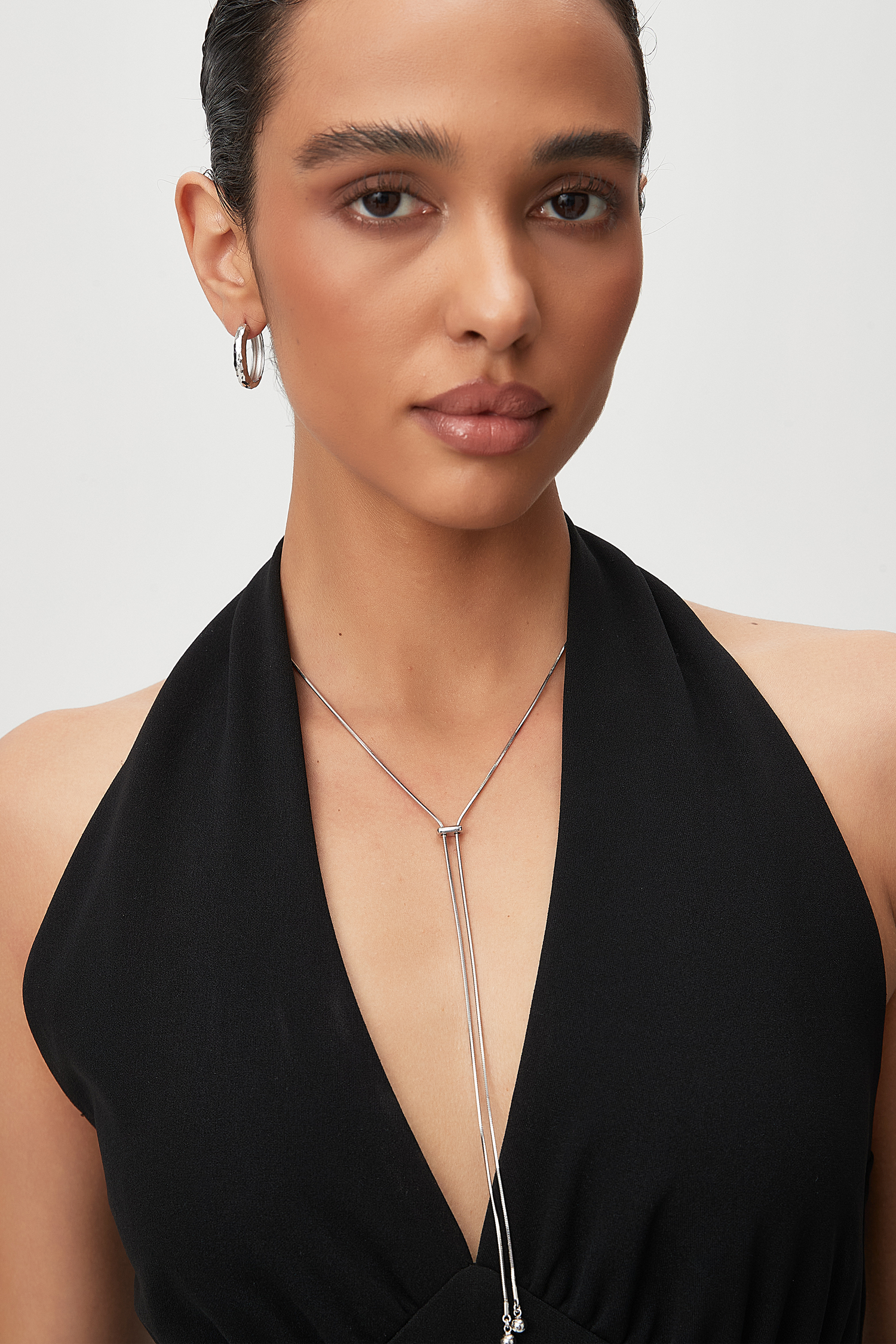 Linear Slider Lariat Necklace – Teardrop