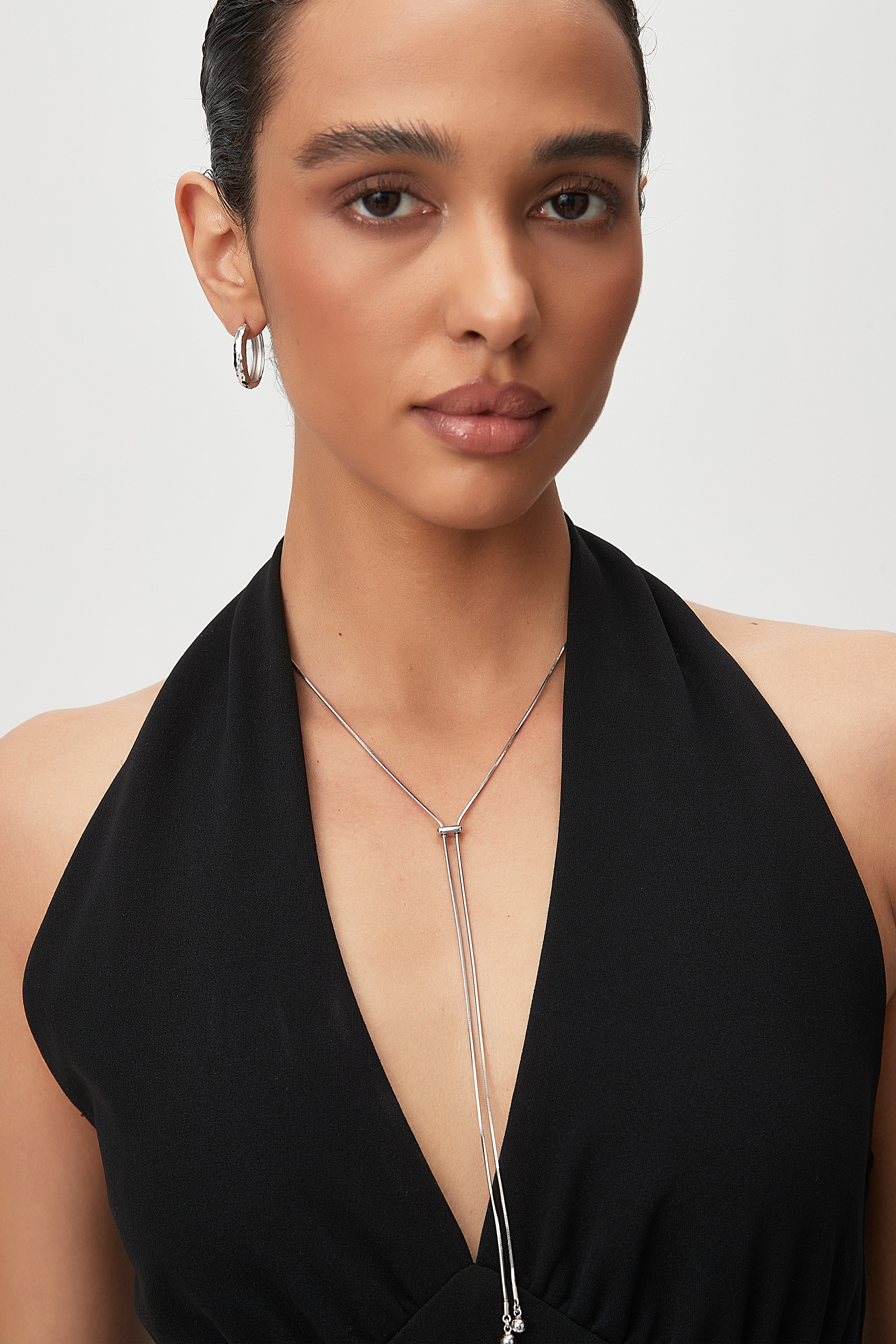 Linear Slider Lariat Necklace – Teardrop