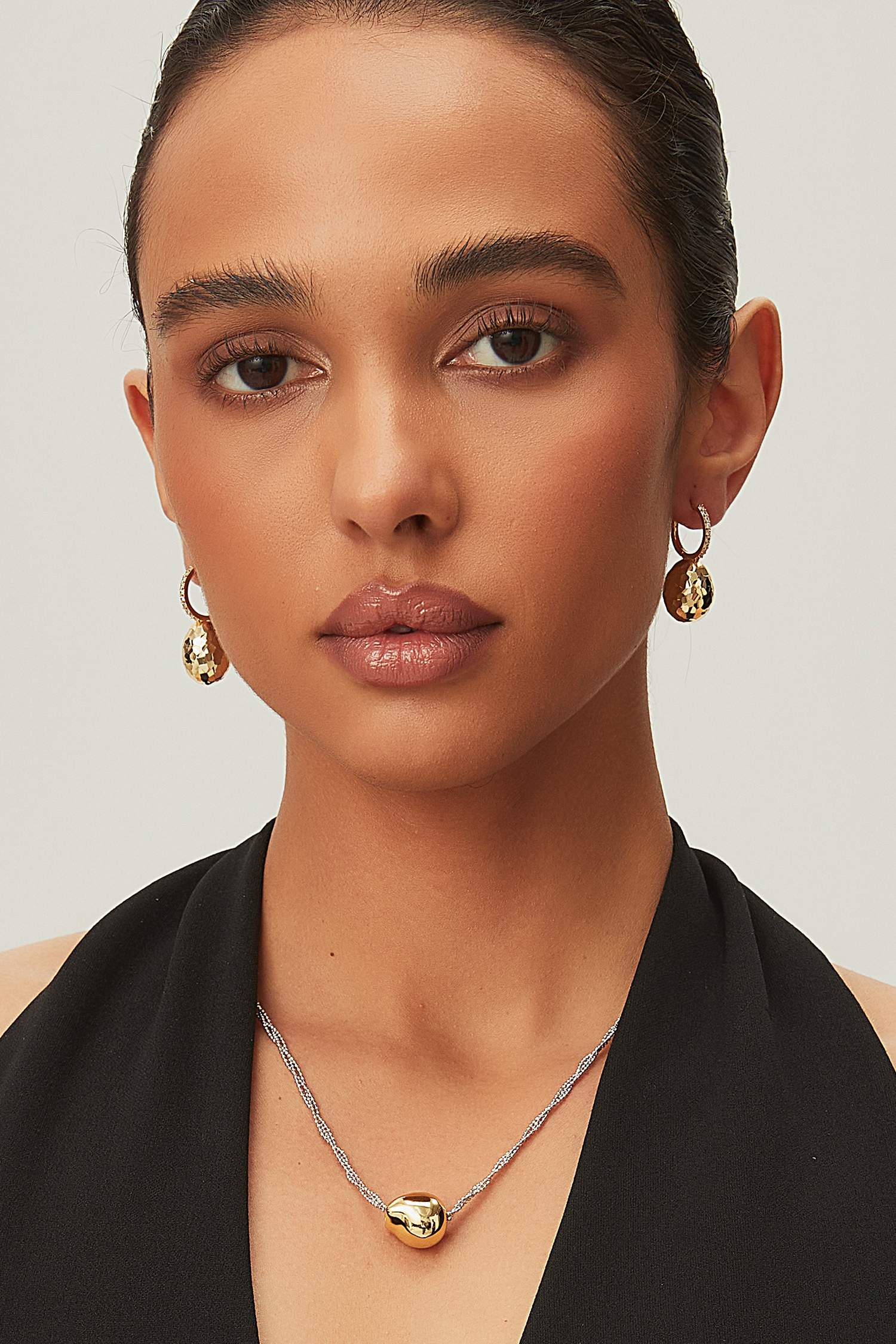 Sculptural Faceted Dangle Huggie Earrings – Facet Egg