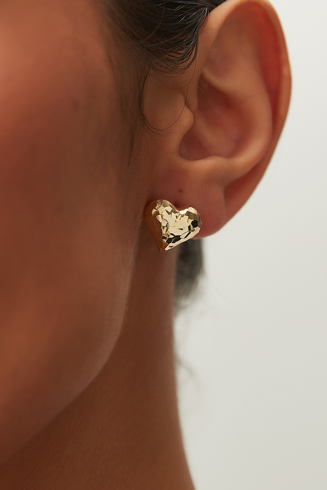 Facettierte Herz-Ohrstecker – Heart