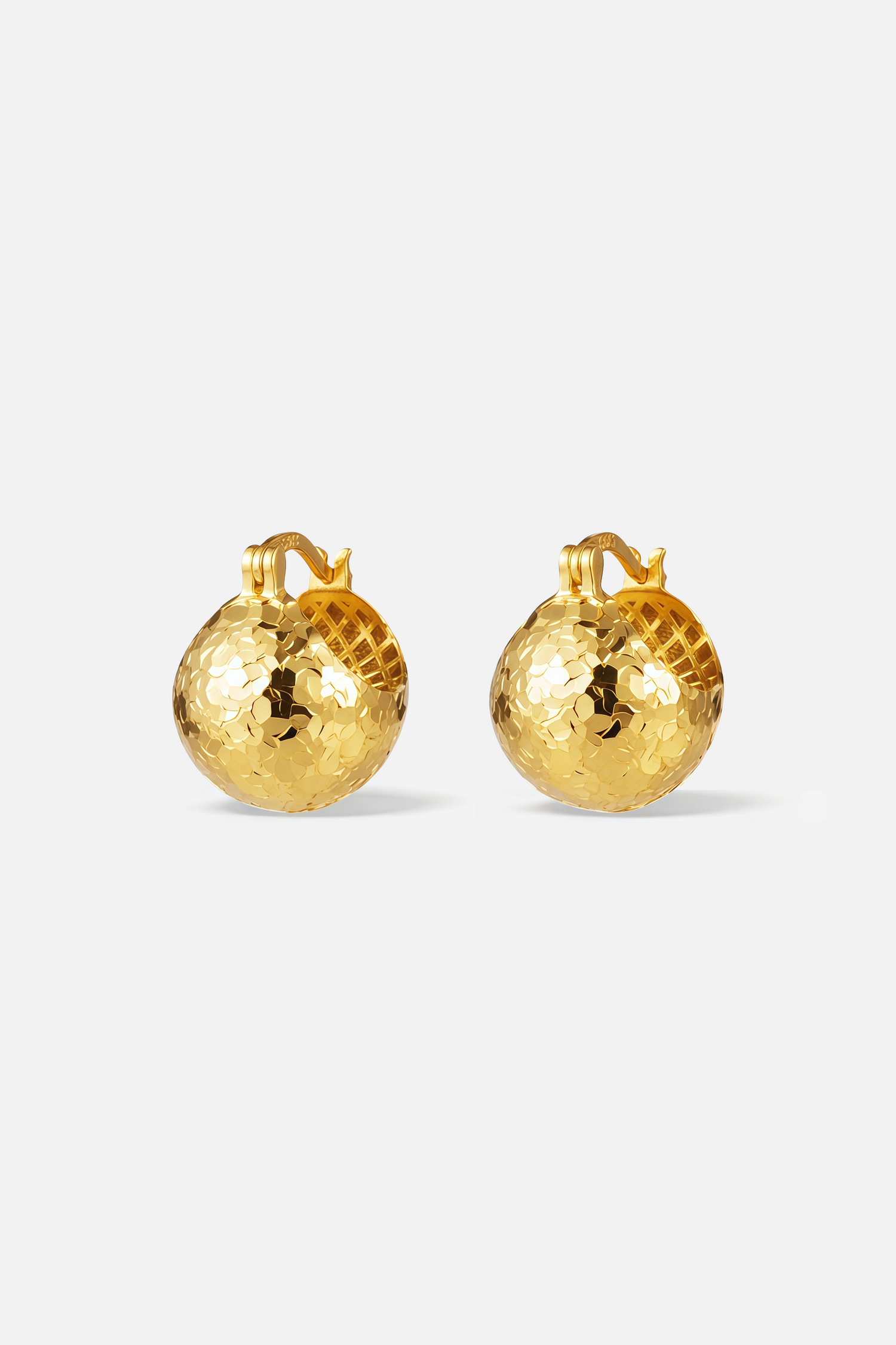 Textured Hollow Hoop Earrings – Shell