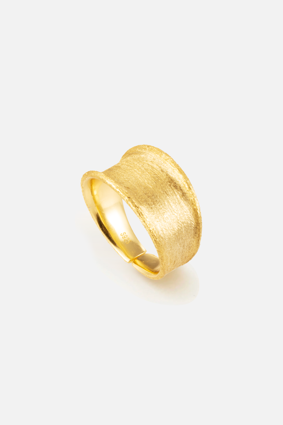 Gebürsteter skulpturaler Bandring – Arc