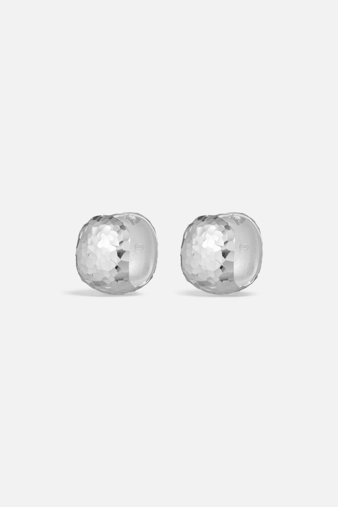 Hammered Dome Huggie Earrings