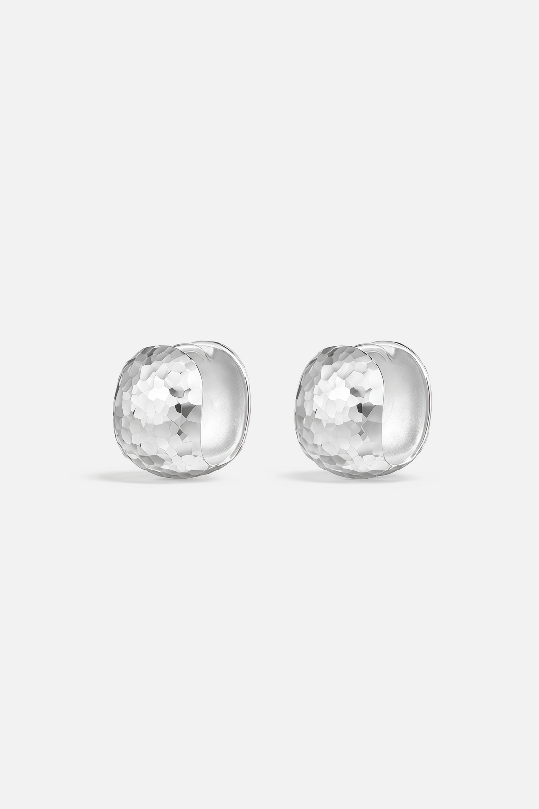 Hammered Dome Huggie Earrings