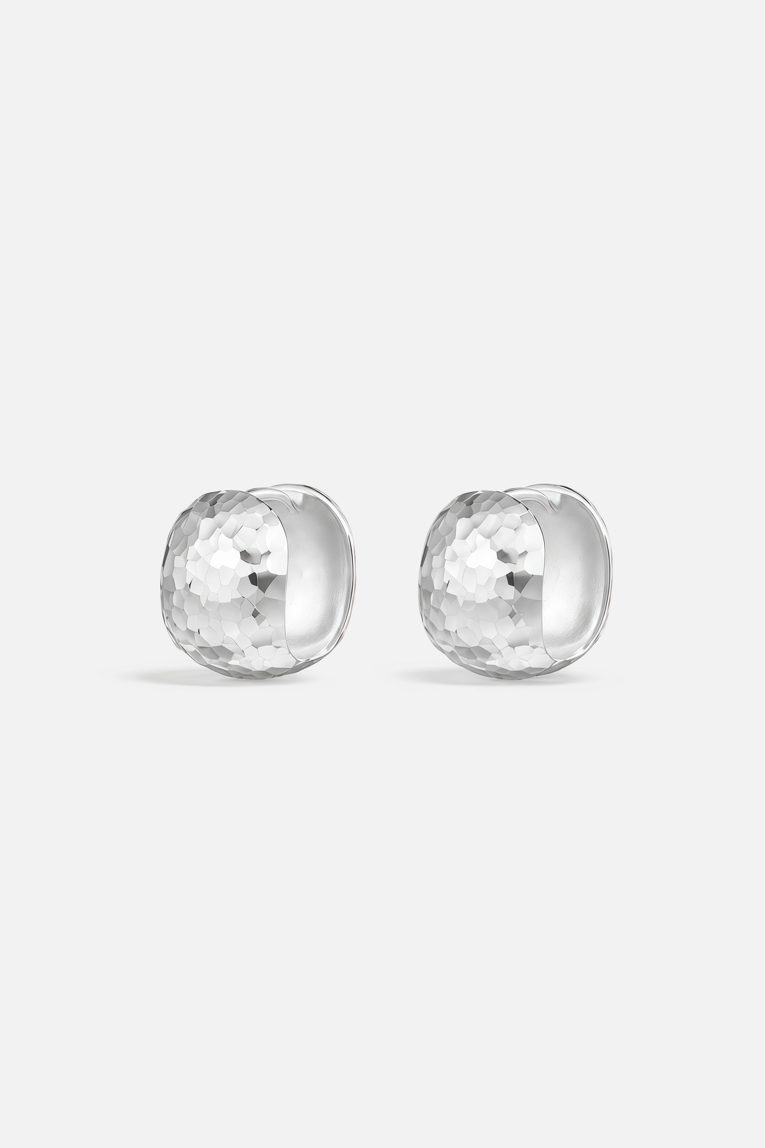 Hammered Dome Huggie Earrings