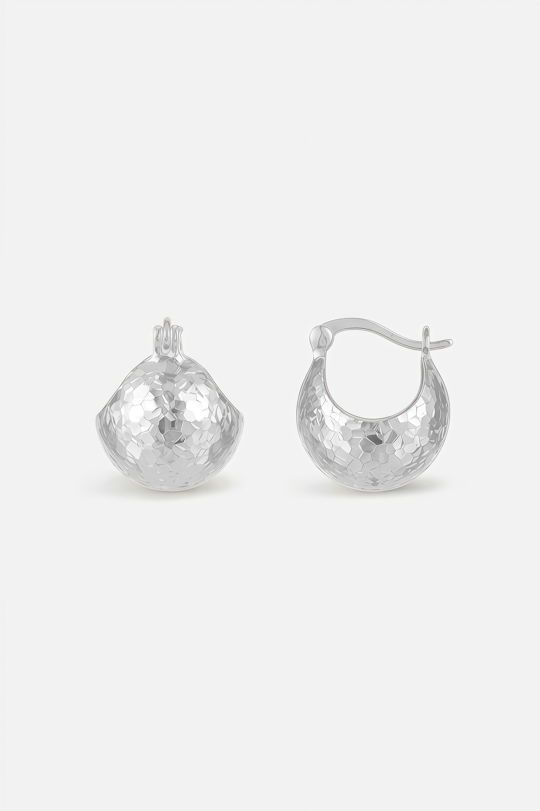 Faceted Dome Huggie Earrings – Grid
