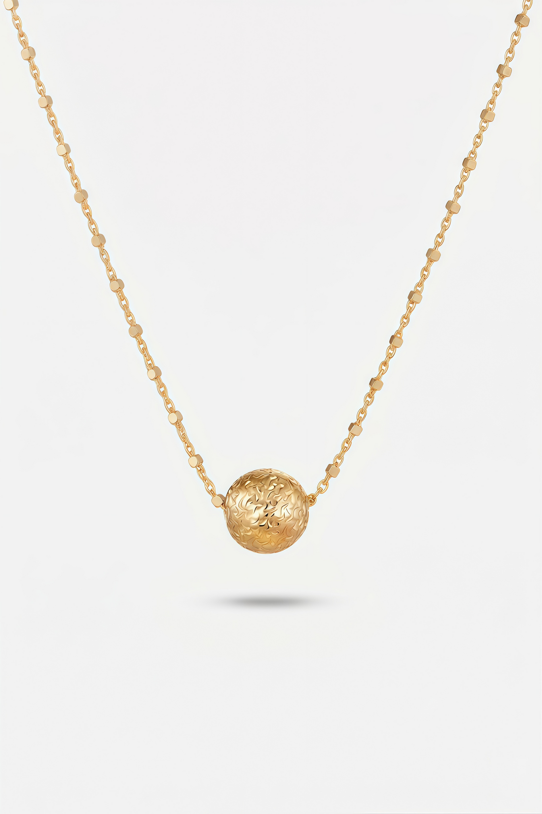 Textured Sphere Pendant Necklace – Grain
