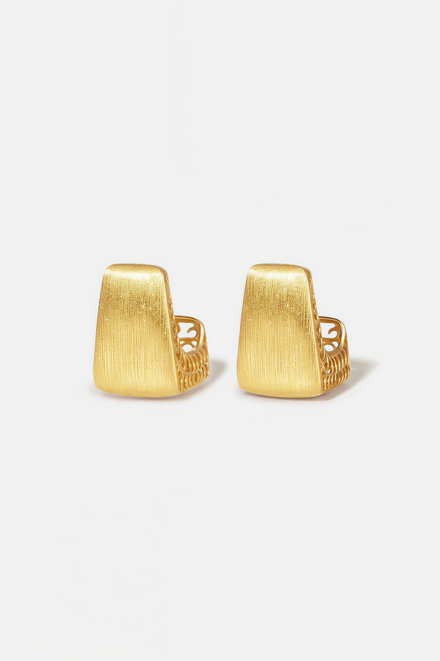 Brushed Sculptural Cuff Earrings – Panel