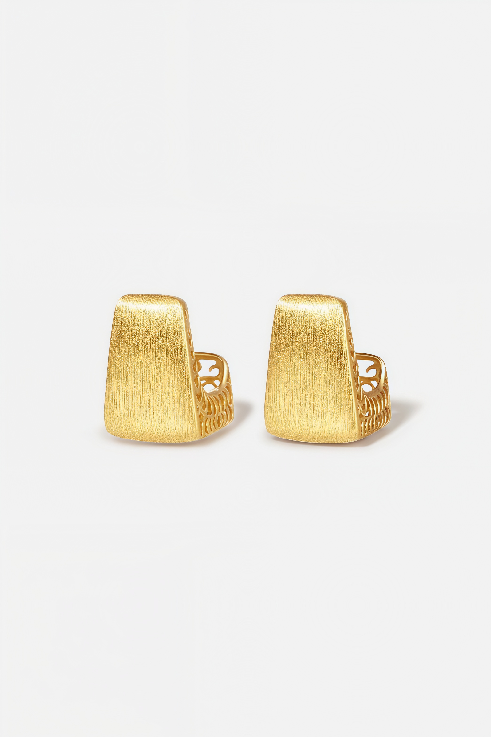 Brushed Sculptural Cuff Earrings – Panel