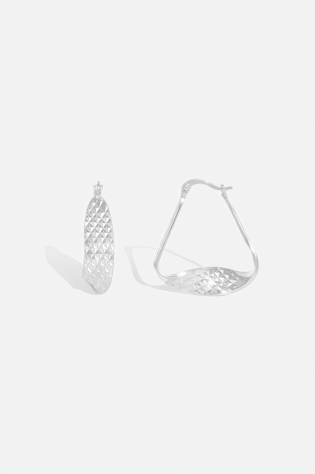 Ripple Facet Hoop Earrings