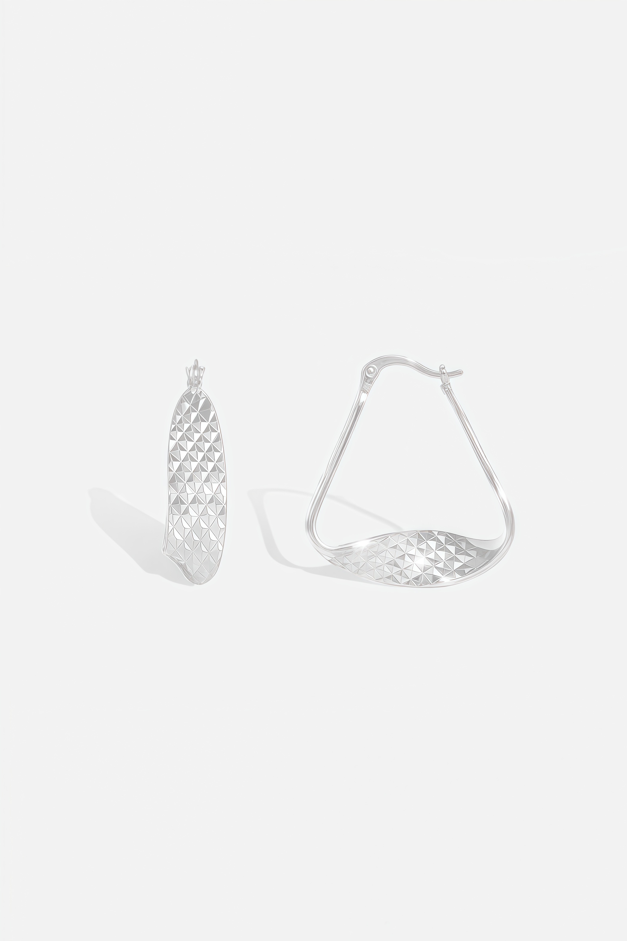 Ripple Facet Hoop Earrings