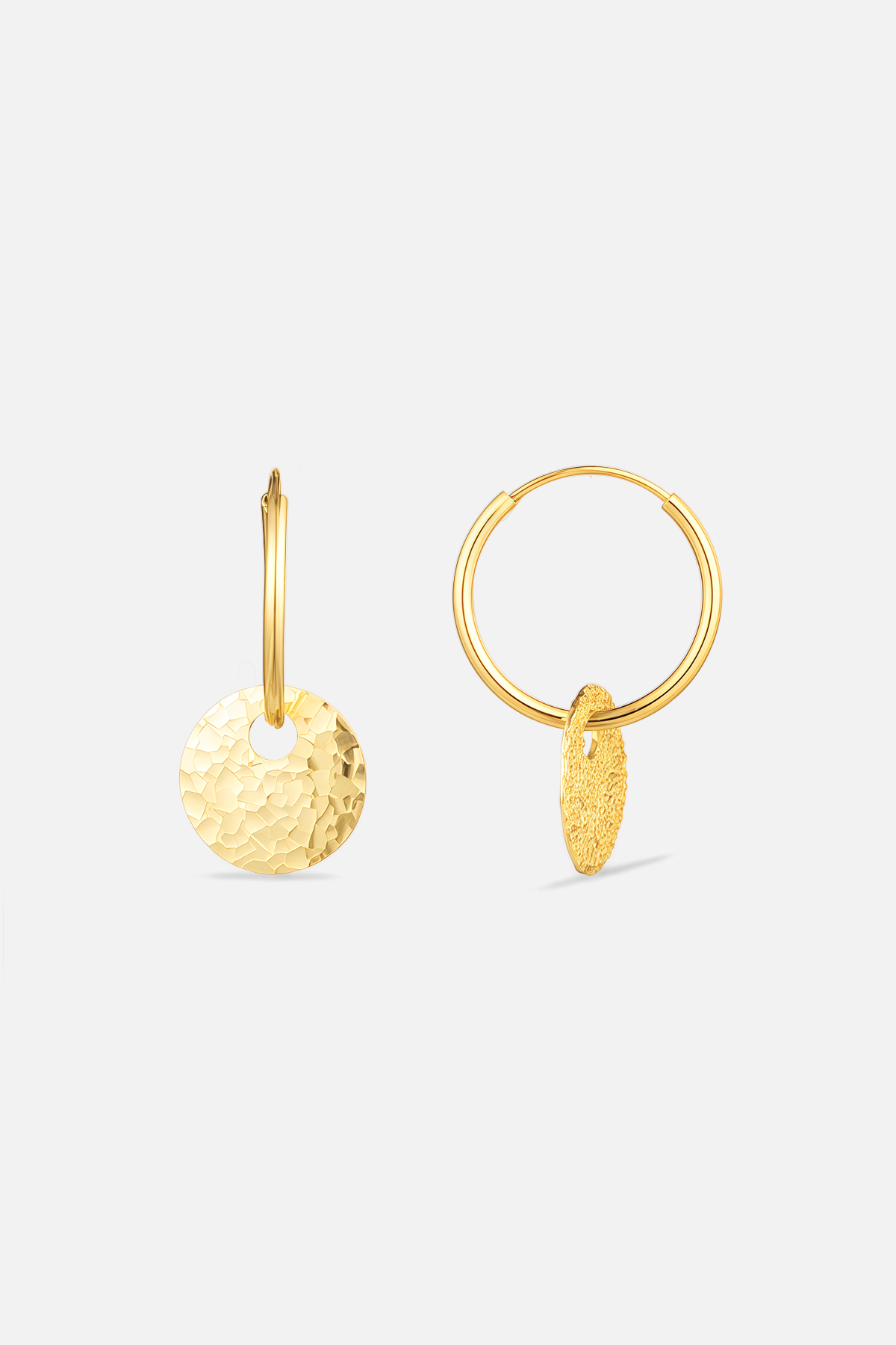 Dual-Finish Disc Drop Earrings – Flip Disc