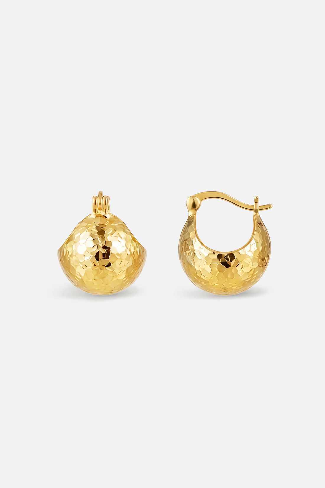 Textured Hollow Hoop Earrings – Shell