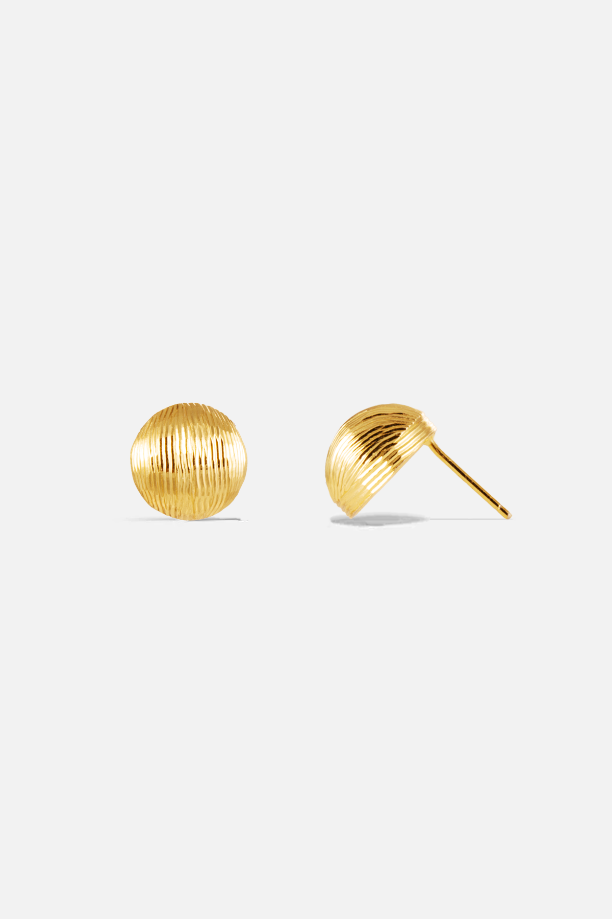Geriffelte Kuppel-Ohrstecker – Shell