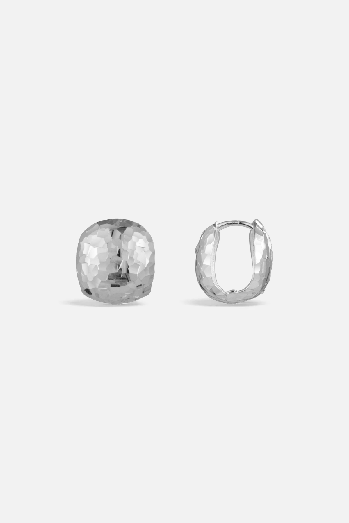 Hammered Dome Huggie Earrings