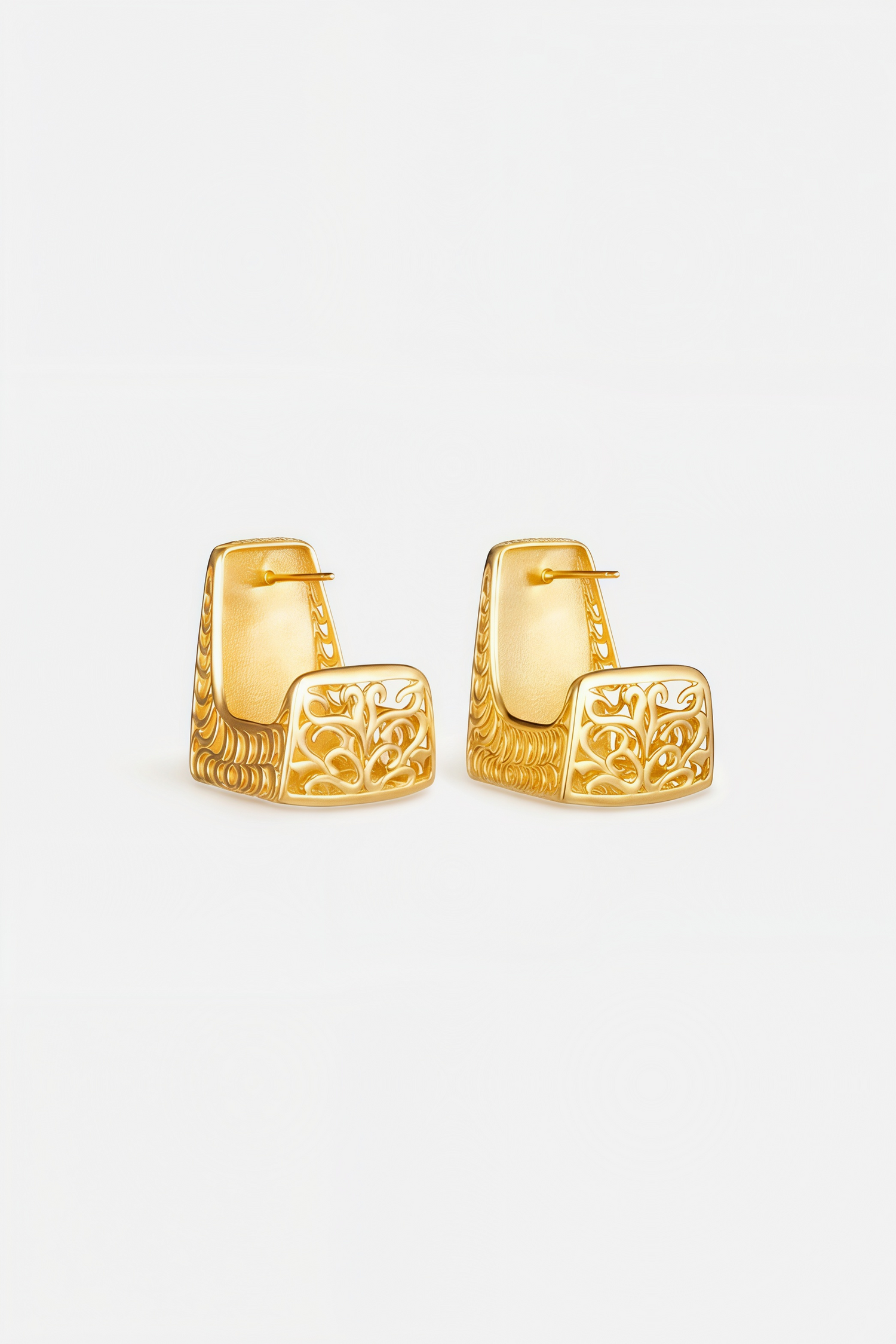 Brushed Sculptural Cuff Earrings – Panel