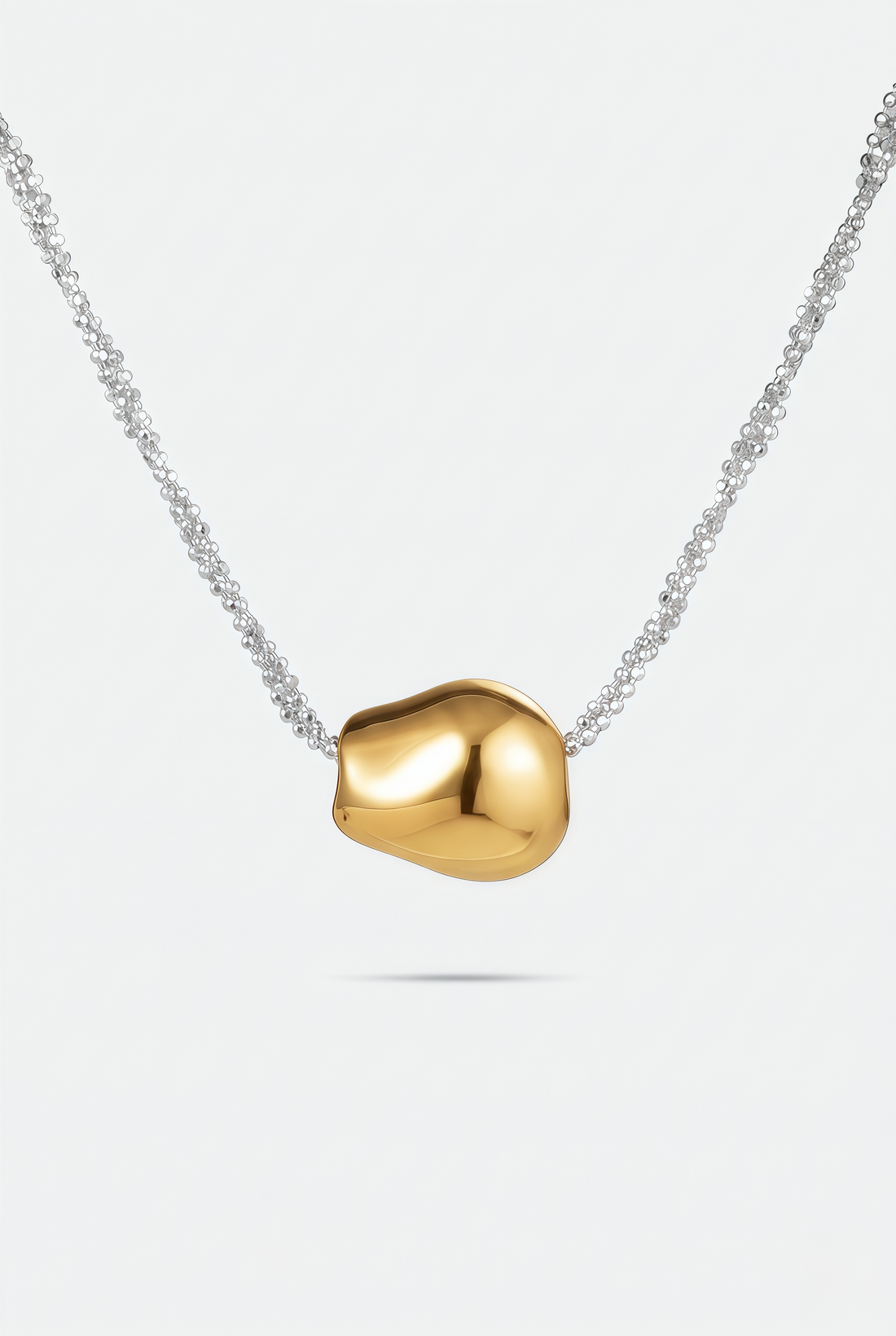 Polished Sculptural Pendant Necklace – Pebble