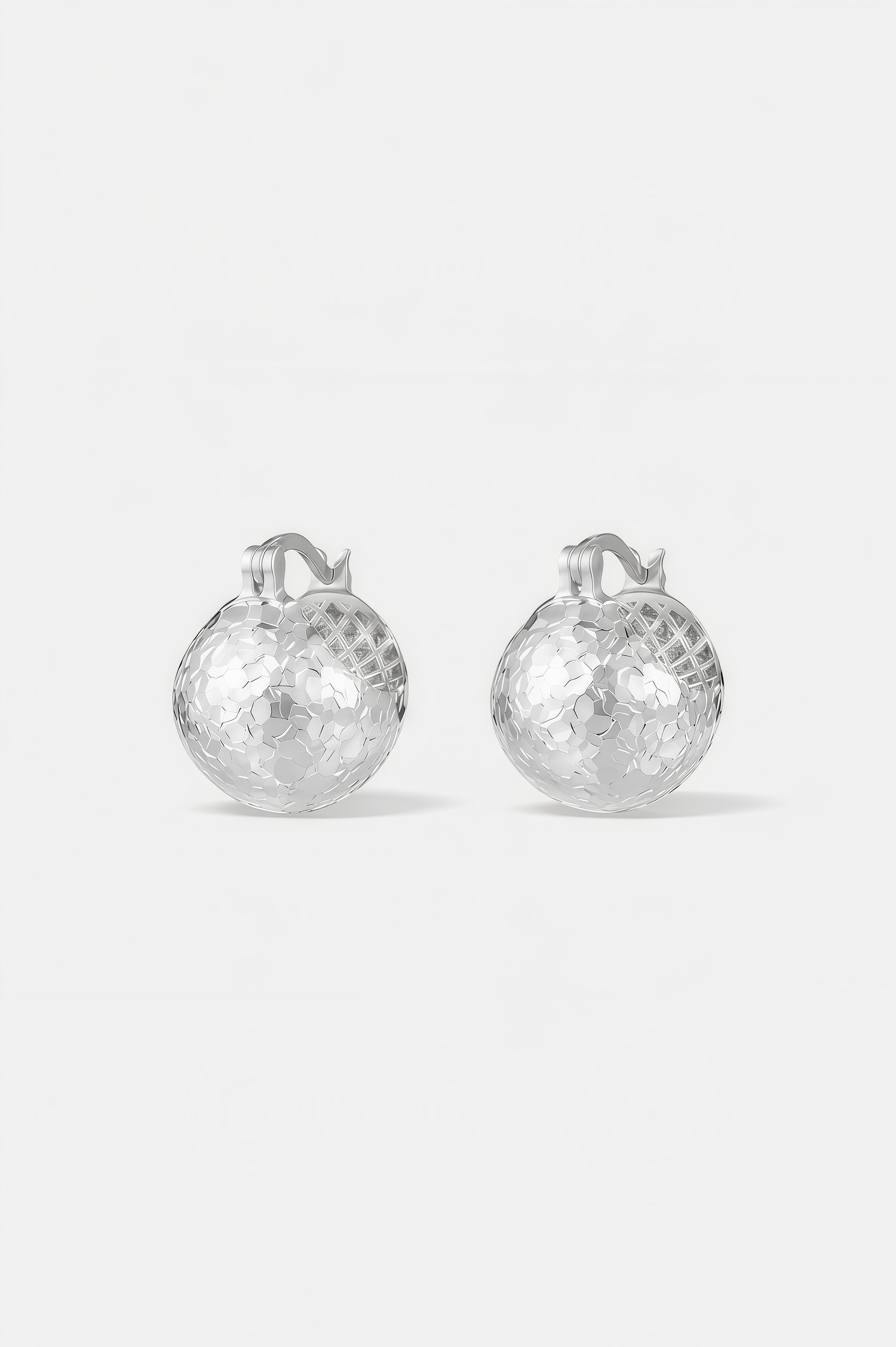 Faceted Dome Huggie Earrings – Grid