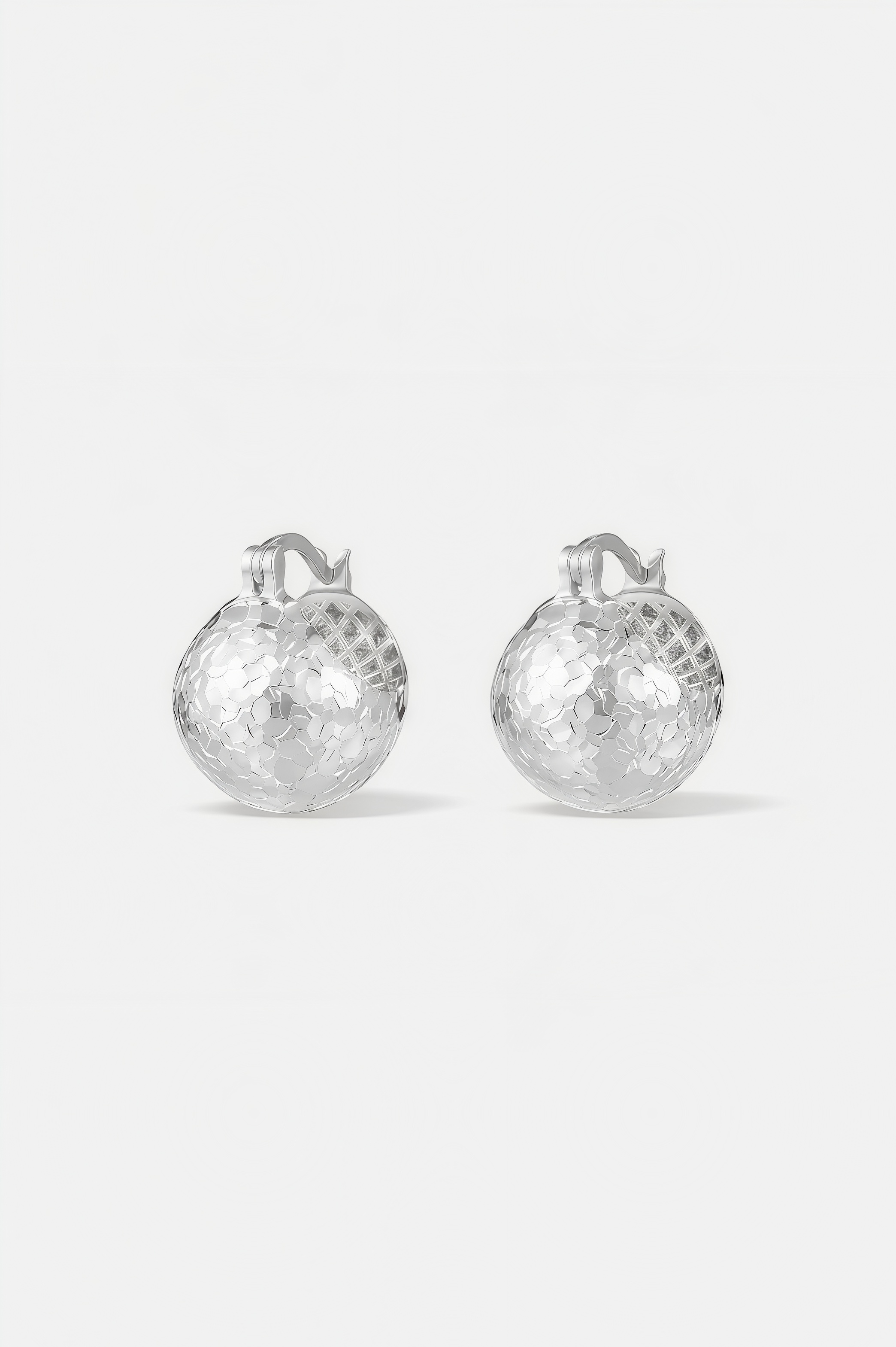 Faceted Dome Huggie Earrings – Grid