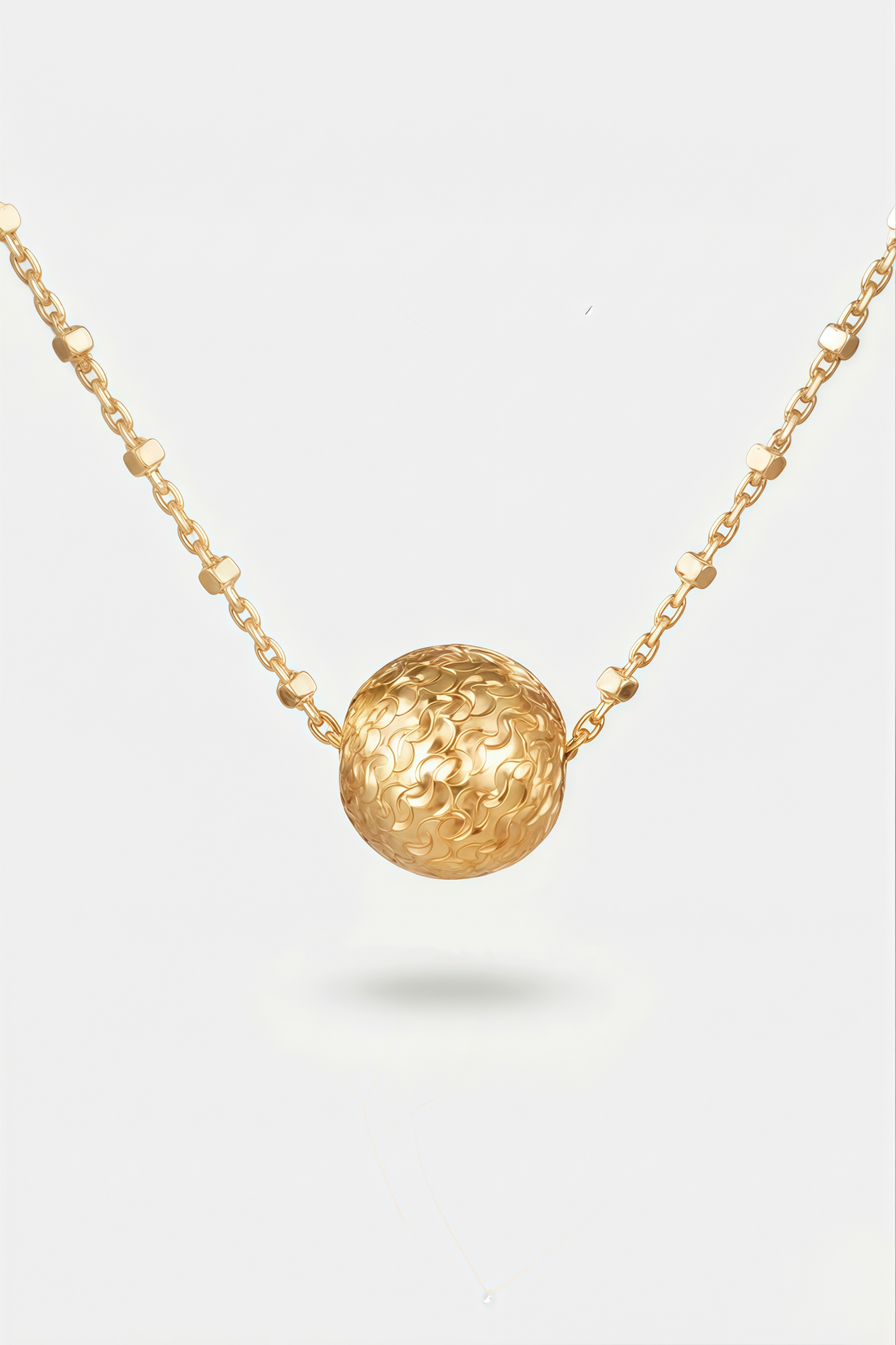 Textured Sphere Pendant Necklace – Grain