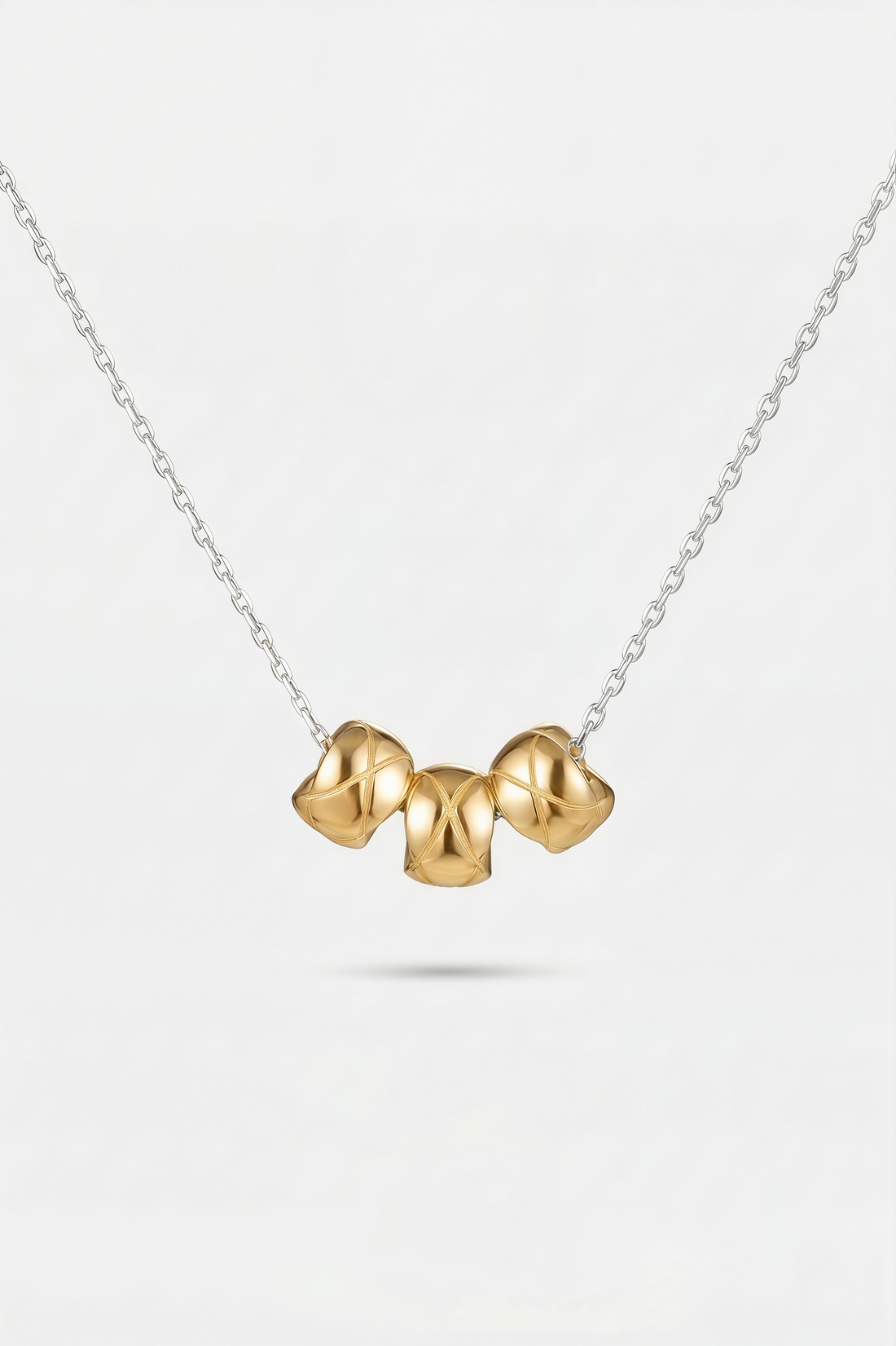 Minimal Beaded Chain Necklace – Trio