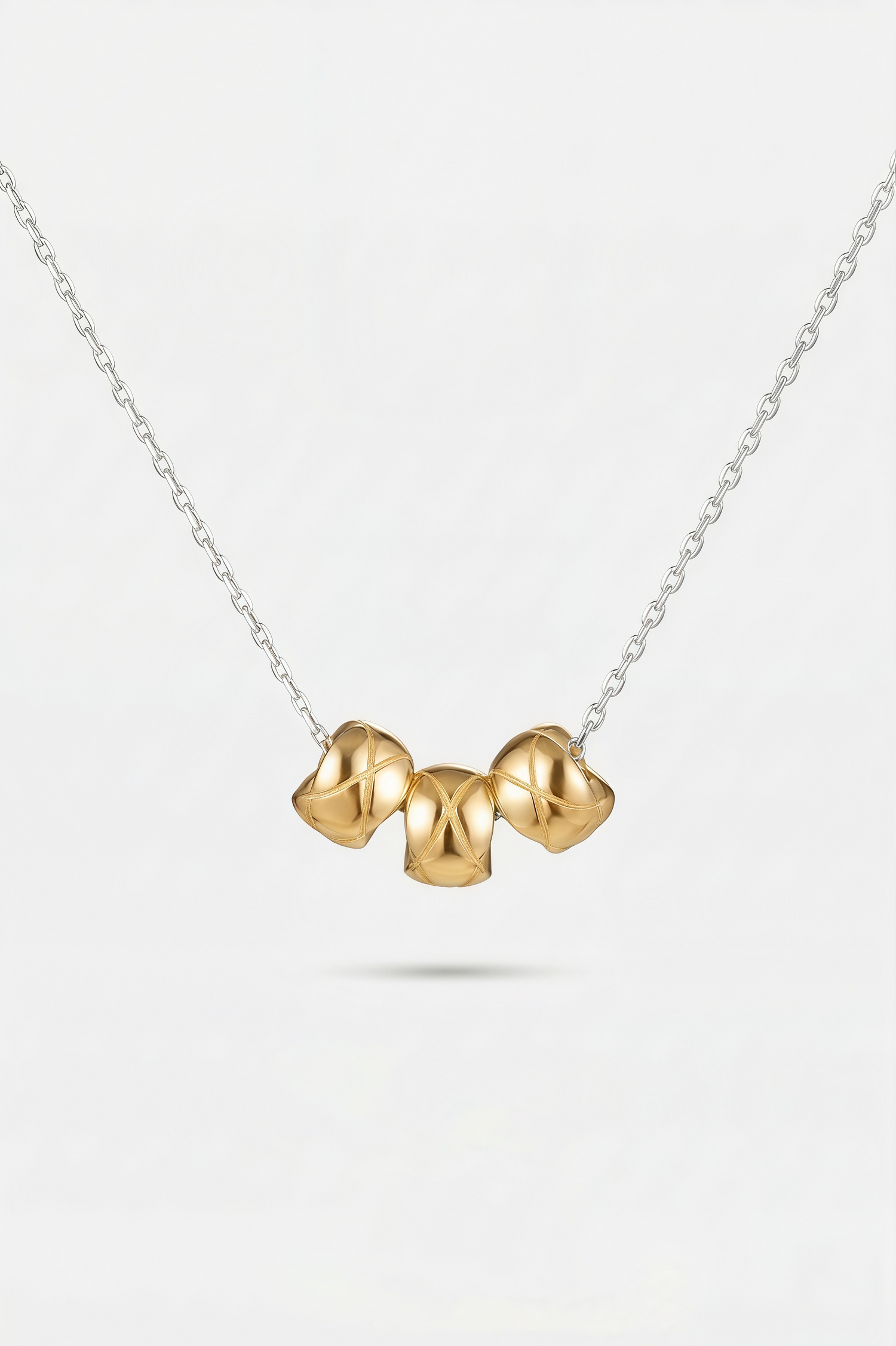 Minimal Beaded Chain Necklace – Trio