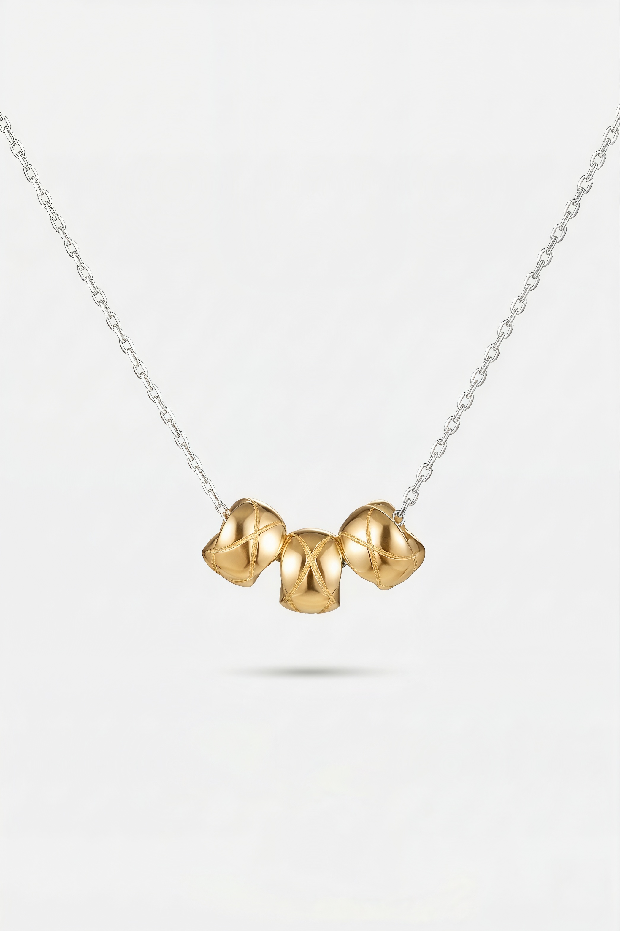 Minimal Beaded Chain Necklace – Trio
