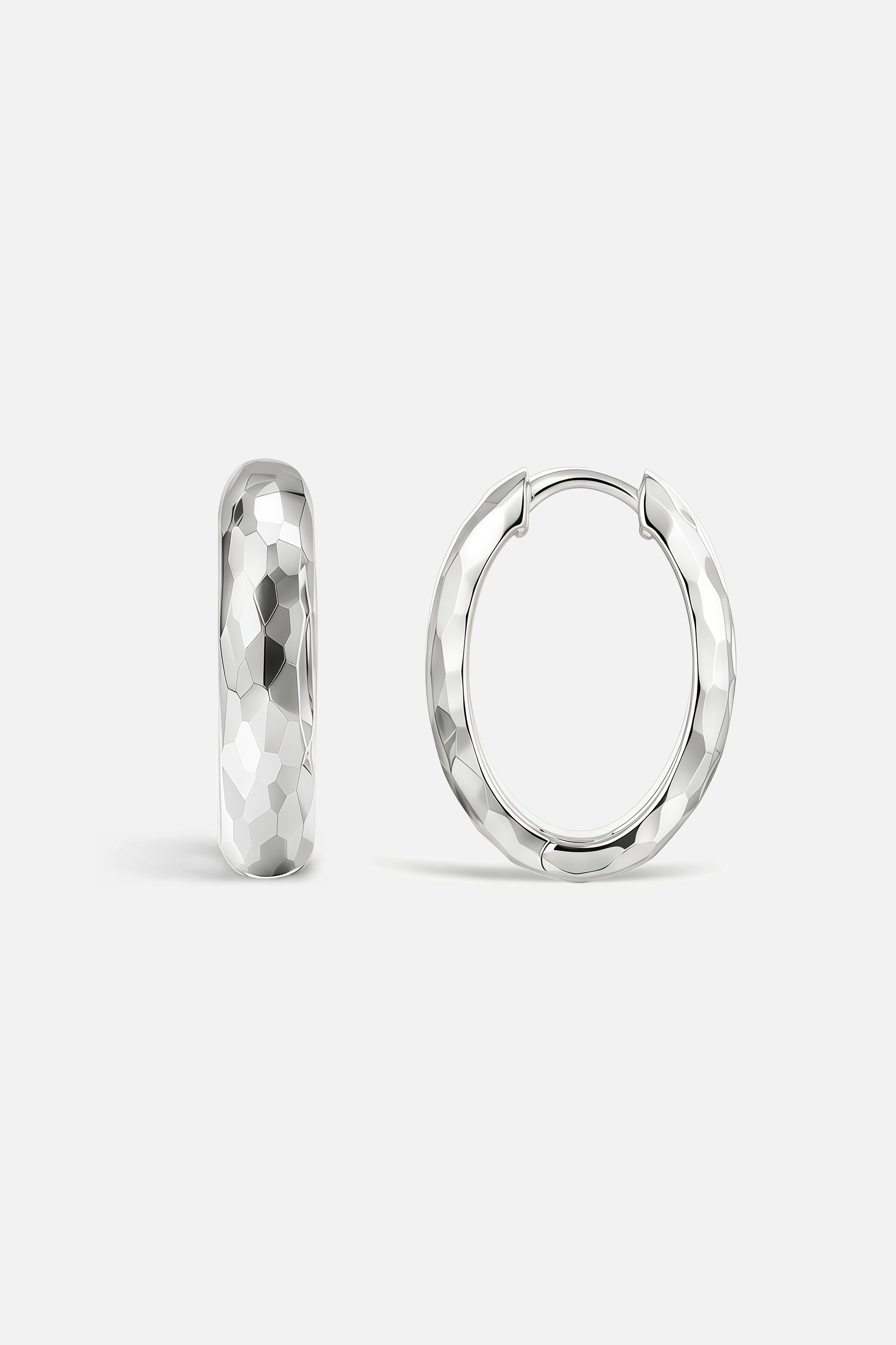 Faceted Slim Hoop Earrings – Prism