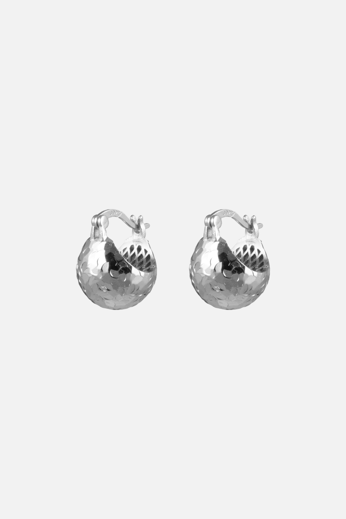 Faceted Dome Huggie Earrings – Grid