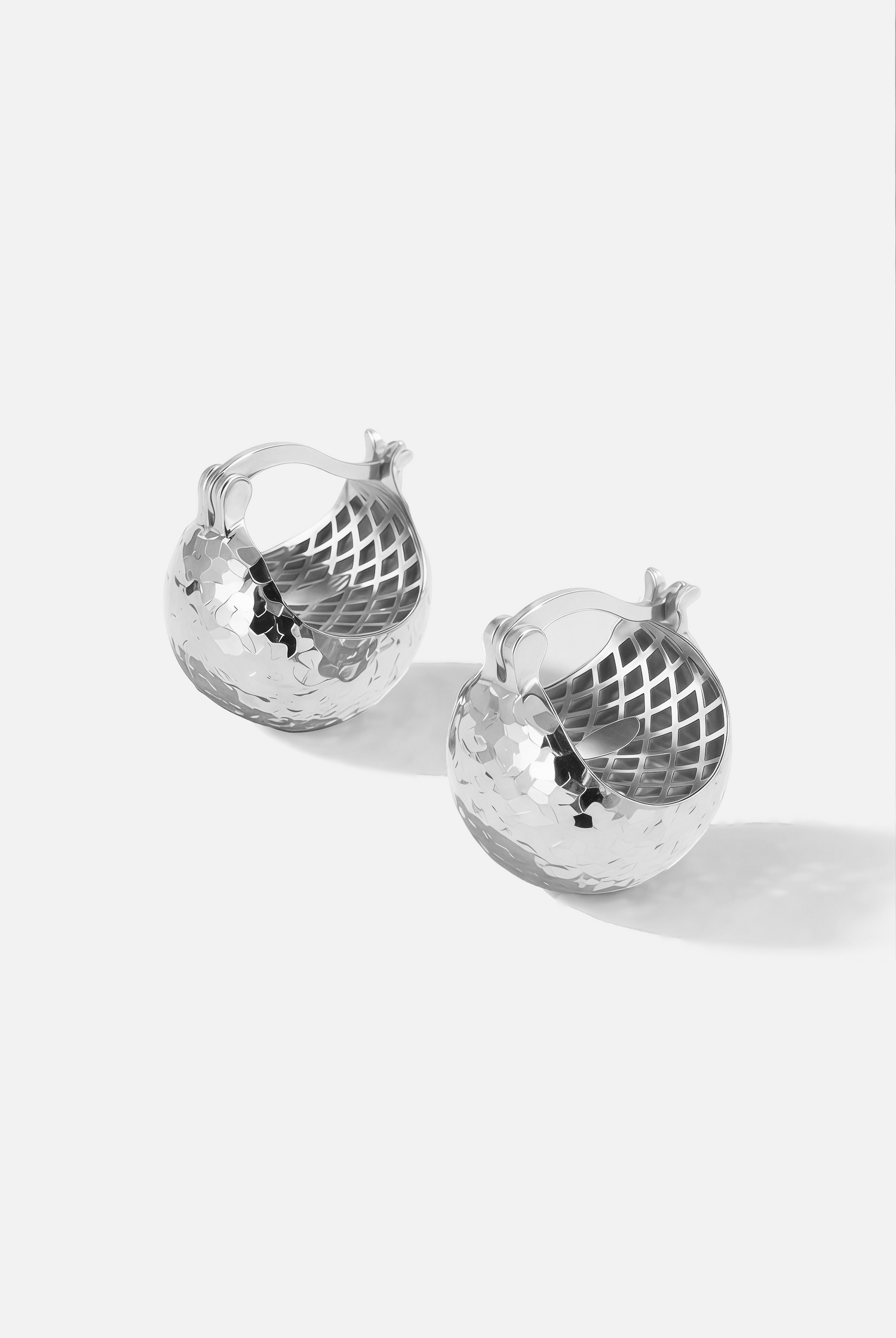 Faceted Dome Huggie Earrings – Grid