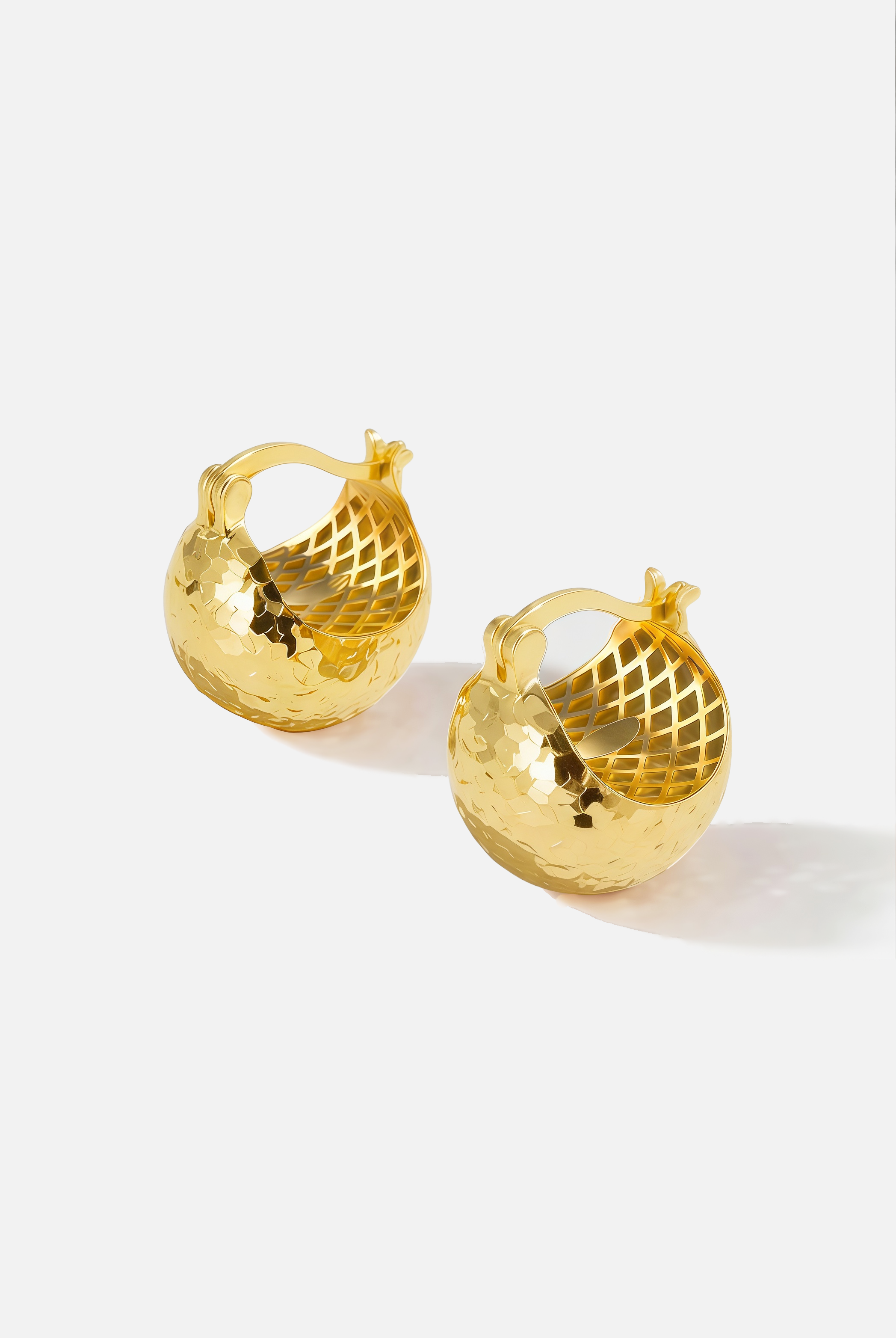 Textured Hollow Hoop Earrings – Shell